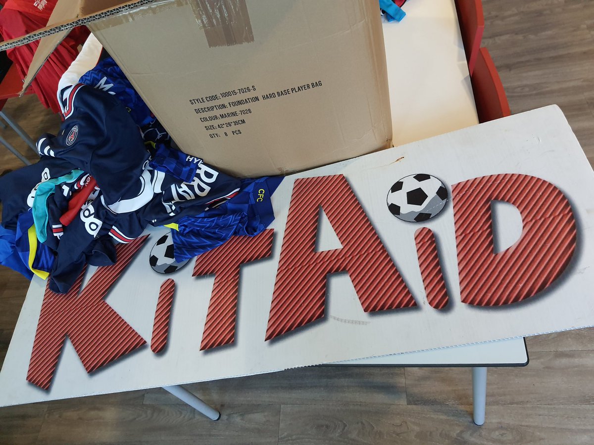 HertfordshireFA's tweet photo. A big thank you to all our clubs who have donated kits to @KitAid. Good to be back at the boxing up session this morning. https://t.co/6cy8au0RDB