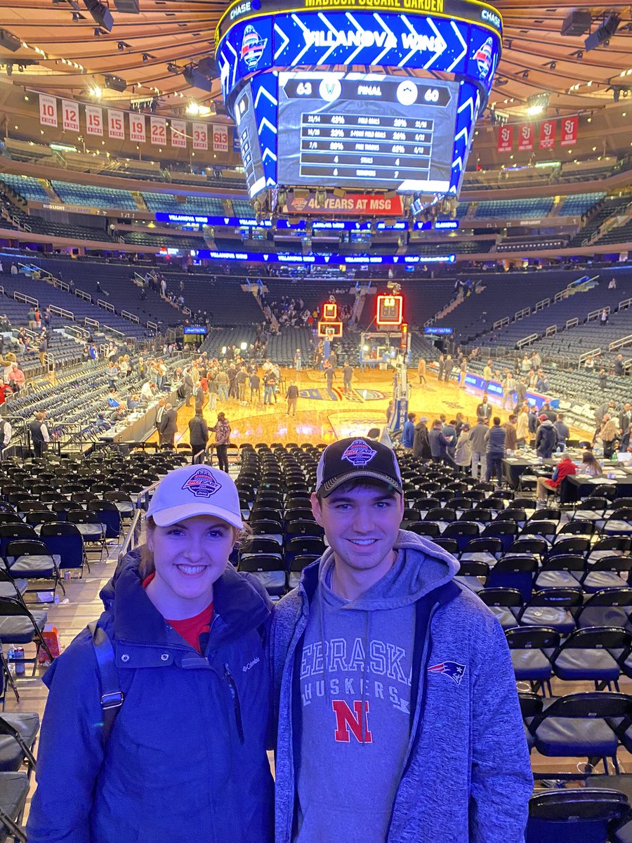 GraceEMcDonald8's tweet photo. Our sports editor, @grant_tighe, convinced me to go to the Big East 2022 Tournament at Madison Square Gardens. It was a blast rooting for the teams and bumping into Creighton fans in NYC! #ProudtobeNebraskan https://t.co/ye4PNxJsu8