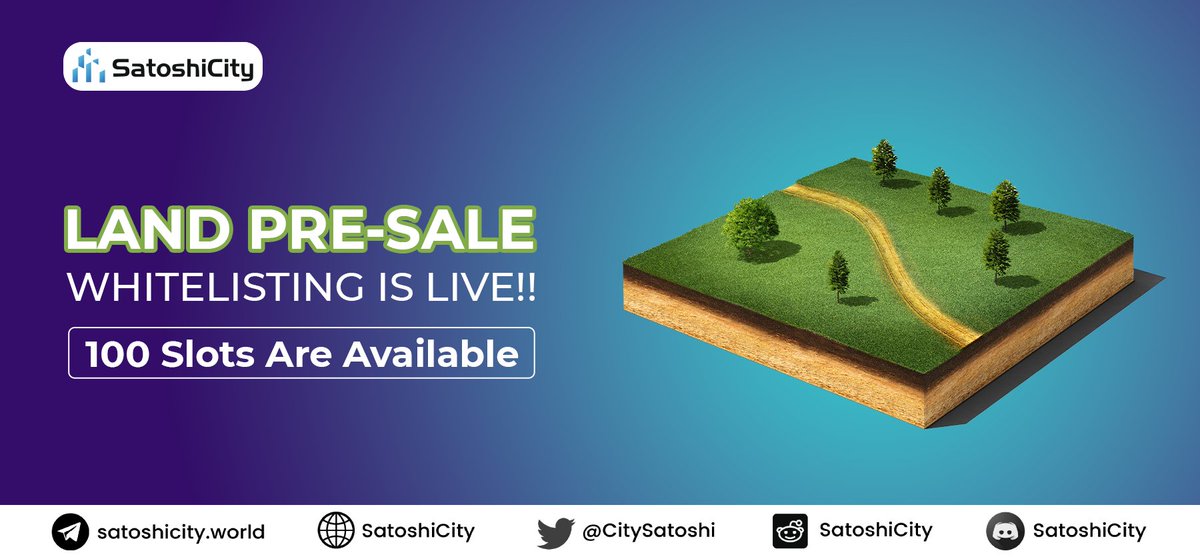 CitySatoshi's tweet photo. 💰HURRY UP!!
Only 8 Days To Go🙌🏻

Top 5 Random winners with the most engagement on SatoshiCity twitter with #SatoshiCity #SatoshiCityLand and $CITY tags will get $100 USDT Each.

Read: https://t.co/fUA9X27TNB……
.
.
.
#CITY #SatoshiCity #PreSaleWhitelisting #Metaverse #NFTGaming https://t.co/jomvhhNhq2