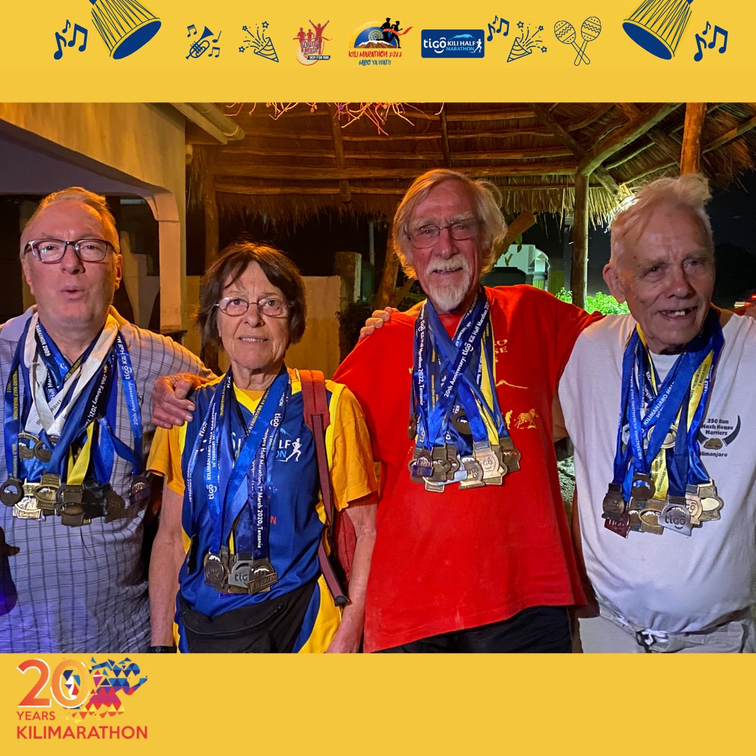 Fun fact...between these four participants

Jim Elsworth,
Aletta Lindstrom,
Peter Lindstrom,
Jean-Yves Mazard, 

they have run a total of 68 marathons and they are a total of 288 years of age. 

Comment below how many Kilimanjaro marathons you've run so far! 

 #KiliMarathon