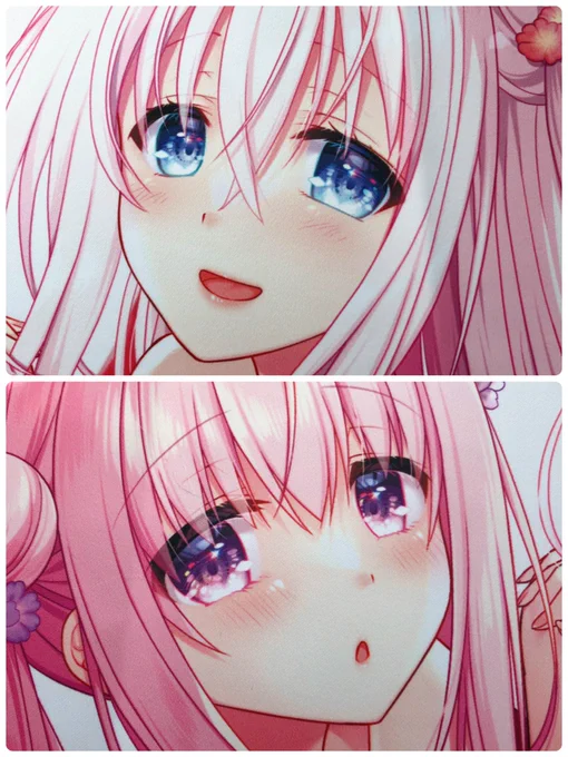 タペストリーの色校正きた!
今回もフレス製だよキレイ🌸✨かゆら先生とりんご水でサイン書いてお届けします☺️
 #桜内姉妹 https://t.co/l0aK6pI0JO 