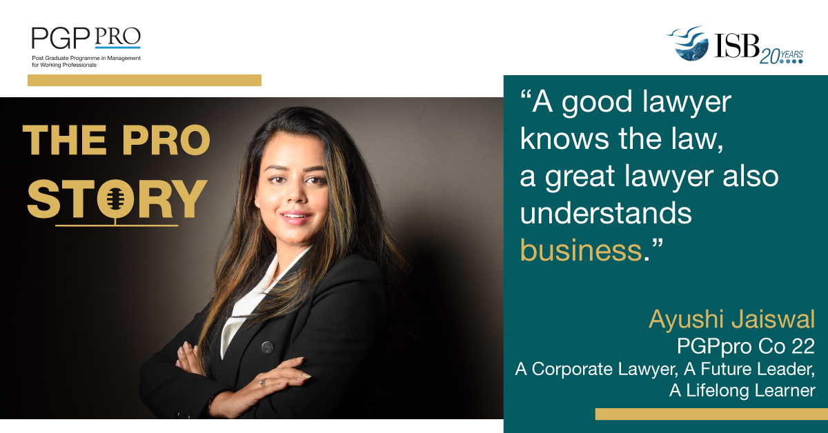 ISBedu's tweet image. Ayushi Jaiswal, a corporate lawyer by profession pursued PGPpro to better understand her clients’ business requirements and align legal strategy and corporate advisory to serve competitive and ethical business decisions.

Read more: tinyurl.com/25hhptv5 ✍🏻

#ISBpgppro