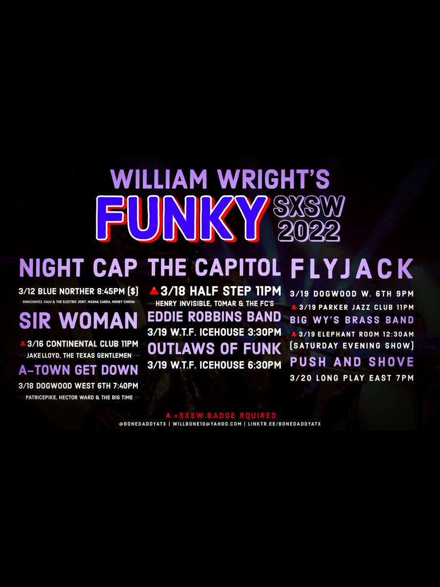bonedaddyatx's tweet photo. Rocking #sxsw official showcases with Sir Woman, Big Wy’s Brass Band, Flyjack, and The Capitol. https://t.co/55RdGb1q3m