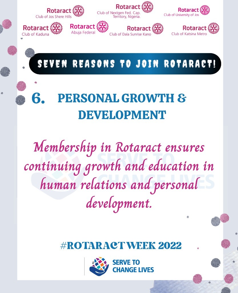 Rotasherehills1's tweet photo. DAY 6
The first goal of Rotaract is: "To develop professional and leadership skills".
This will in-turn affect every sphere of your life and how you relate with others which is growth.
#Rotaract
#rotaractweek2022
#WorldRotaractWeek2022
#WorldRotaractWeek
#rotaractors https://t.co/oAwKhKgbgd