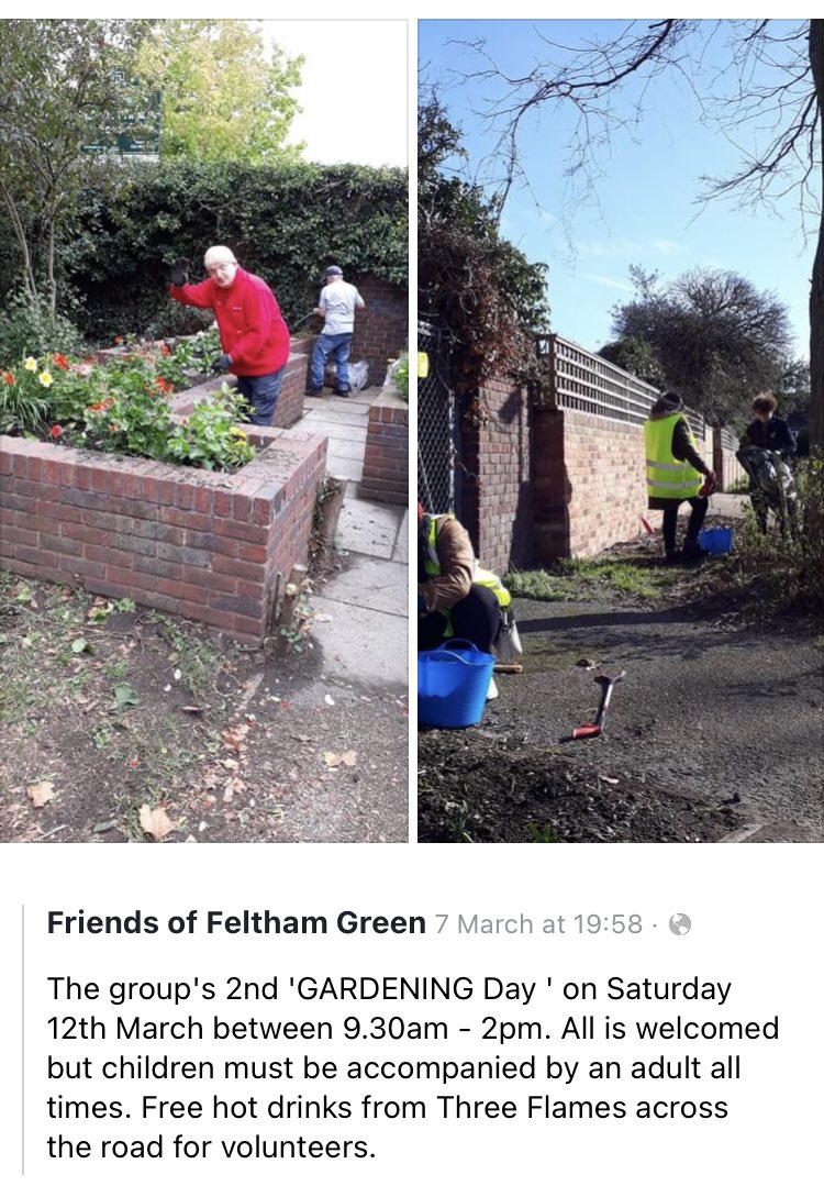 GreenFeltham's tweet photo. Join @OfFeltham today at Feltham Green for community gardening and clear up around the pond #FelthamInBloom https://t.co/Kewzf3sA6B