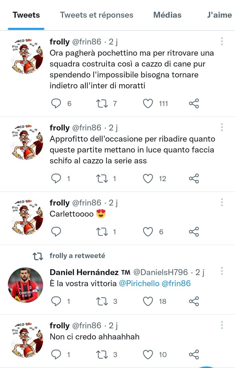 tibo2180's tweet photo. @frin86 @INTERBLOG241 @gigiodonna1 T'es complètement taré mon pauvre https://t.co/PINFroR2Cl