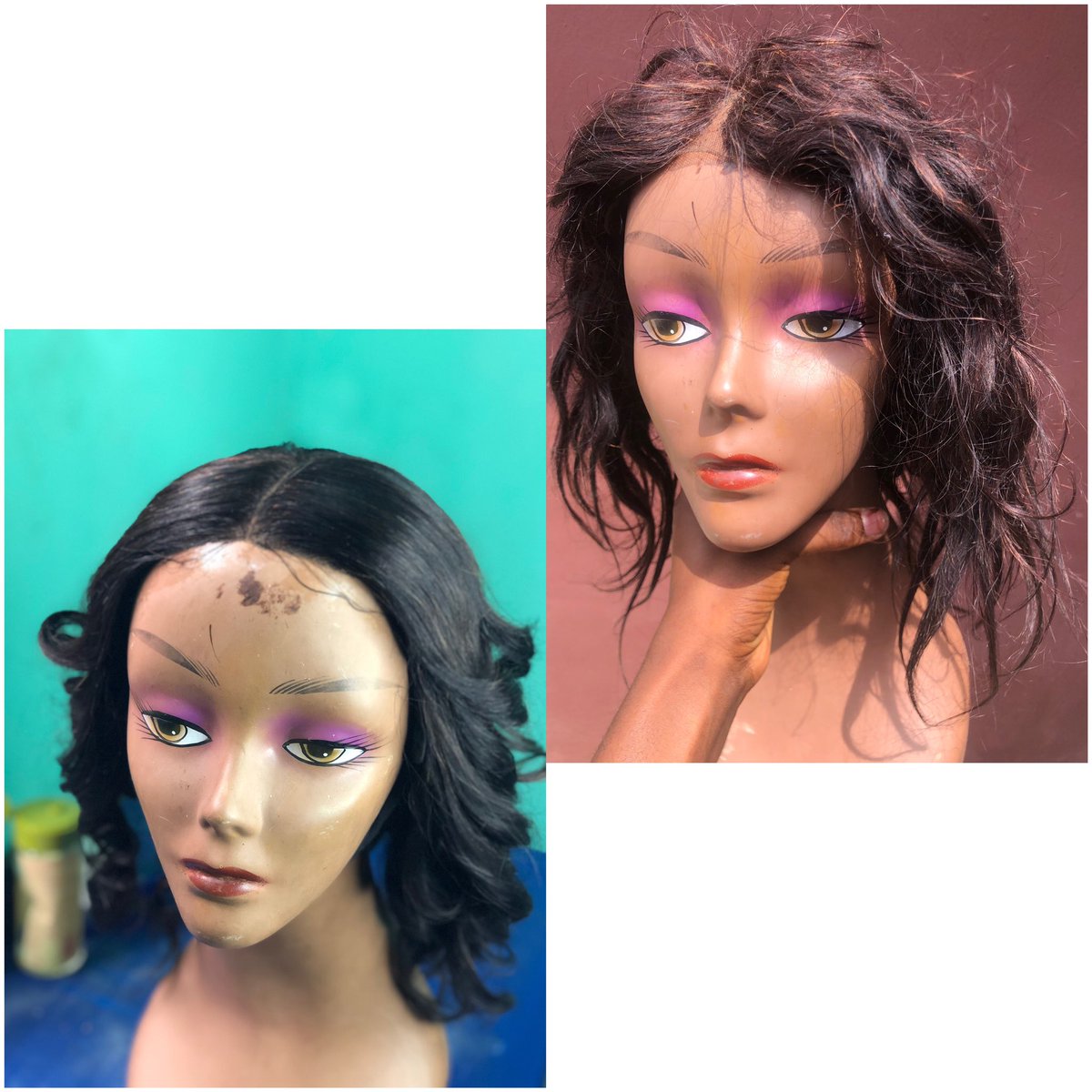 _AmazingXGrace_'s tweet image. Just finished with this.          
How many differences can you spot?😄😄😄. One is so glaring but let me see if you 
need glasses😅

#flawlessbyamazing
#uyowigmaker #wigrevamp