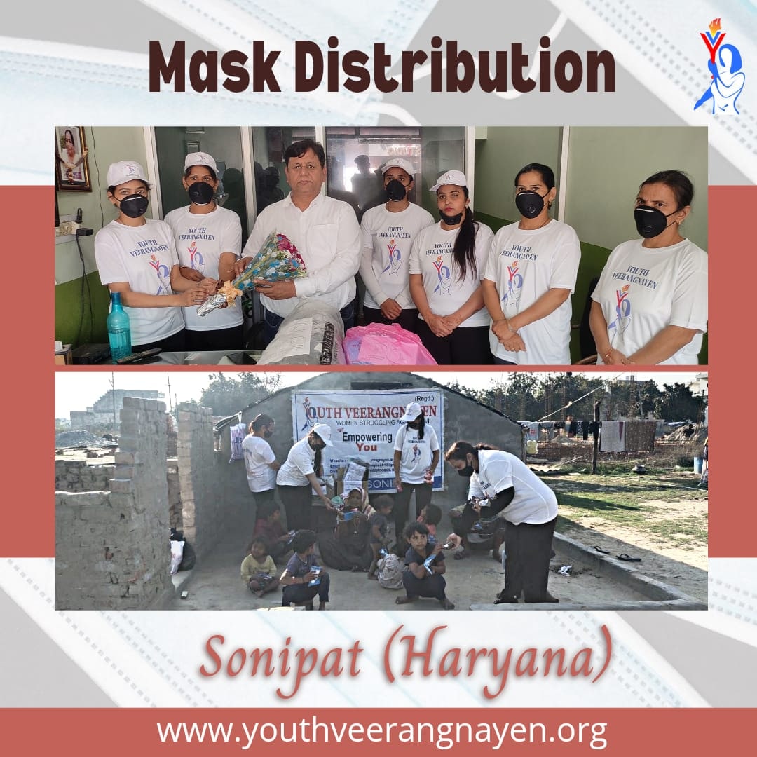 Yveerangnayen's tweet photo. Wearing mask is still a necessity because not just you, it protects others as well! #YouthVeerangnayen Sonipat (Haryana) organised a #masks distribution drive in their area.
#MasksDistribution
#AwarenessCampaign 
#WeCareForYou
#COVID_19 https://t.co/gjcx7Jtdsd