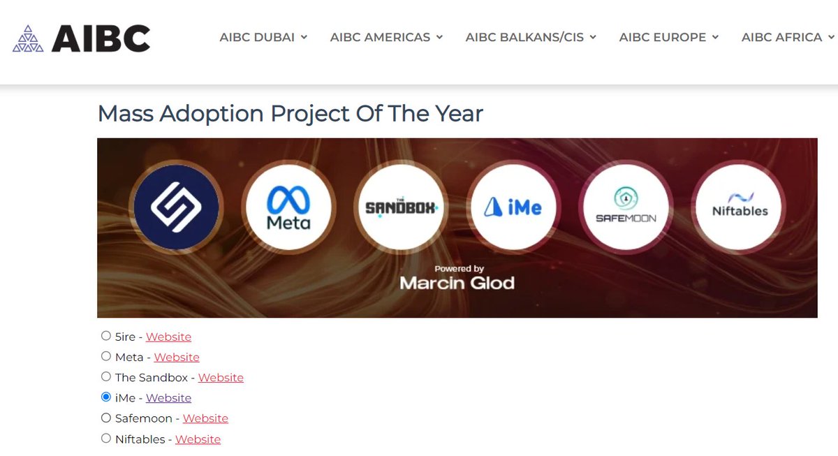 iMePlatform's tweet photo. 🌐iMe got nominated as Mass Adoption Project of the Year at the upcoming @AIBCsummit.

⚡️Vote for iMe by the link to help us win👉https://t.co/AKxbWvoK8T  

Comments, likes, shares are welcomed!🙂 

iMe is for #crypto mass adoption! $LIME 🚀
#AIBC #DeFi #tokens #messenger #wallet https://t.co/geYB4xOxnt