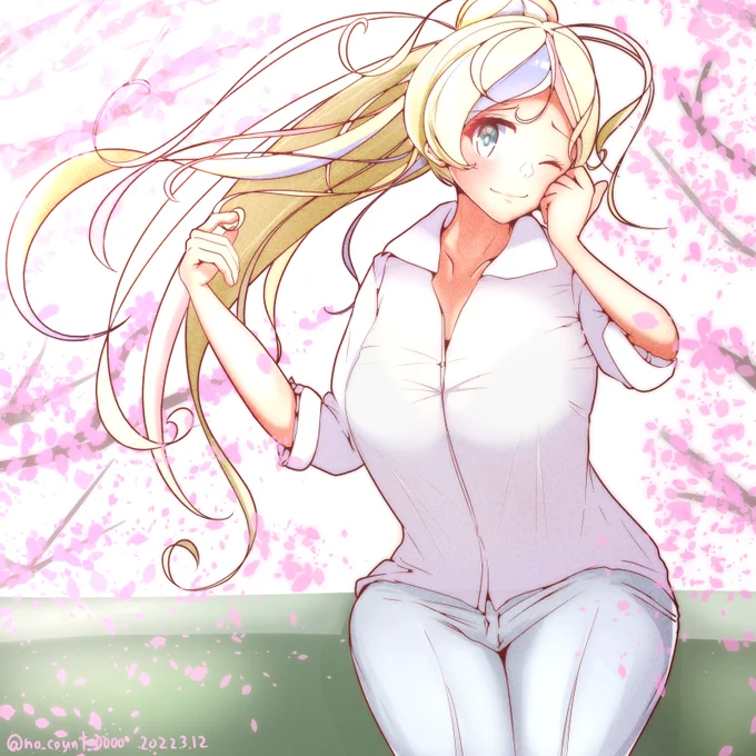 ブラウスコマちゃんと桜

#艦これ 
#コマンダンテスト

2022.3.12

カレンダーのネタです 