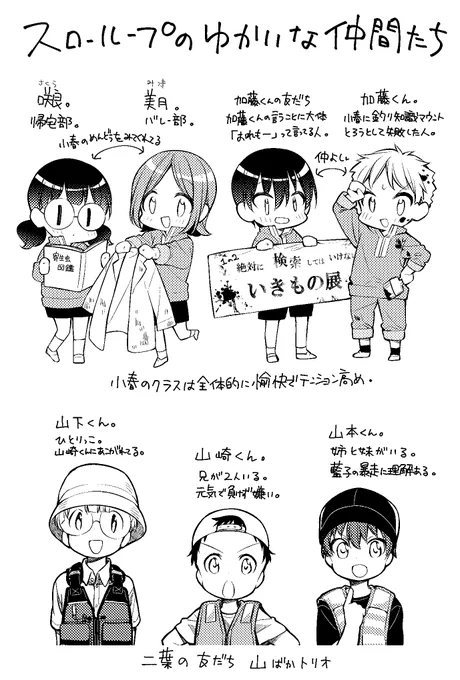 10話はたくさん人が出てきたので補足してみました。
コミックス3巻には二葉たちの小学生だけで釣りするお話があります!藍子視点のお話なので、アニメ11話放送前にぜひチェックしてみてください👍 
