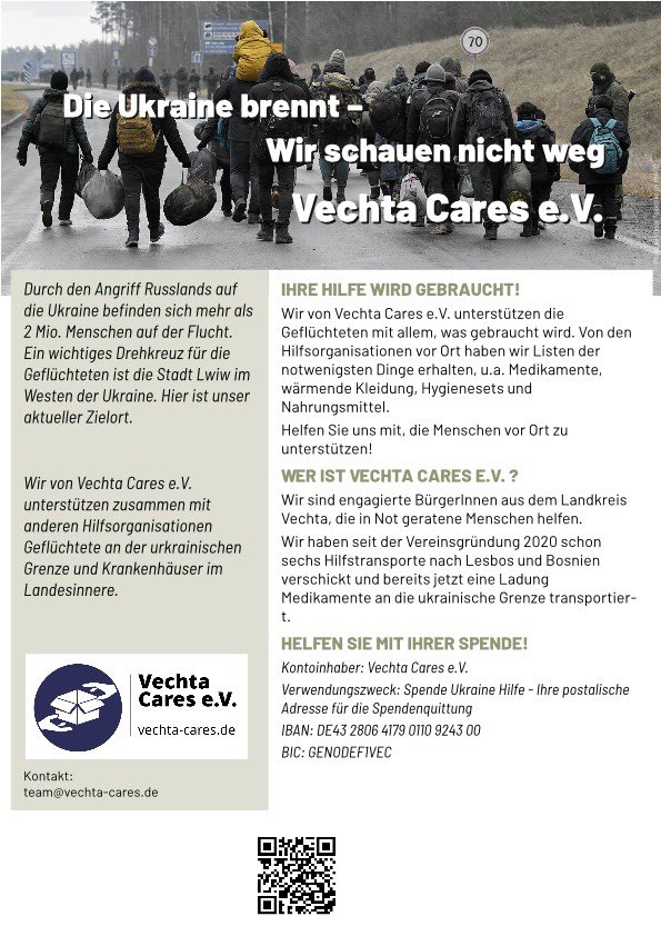 CaresVechta's tweet photo. We care https://t.co/qg45erZrul