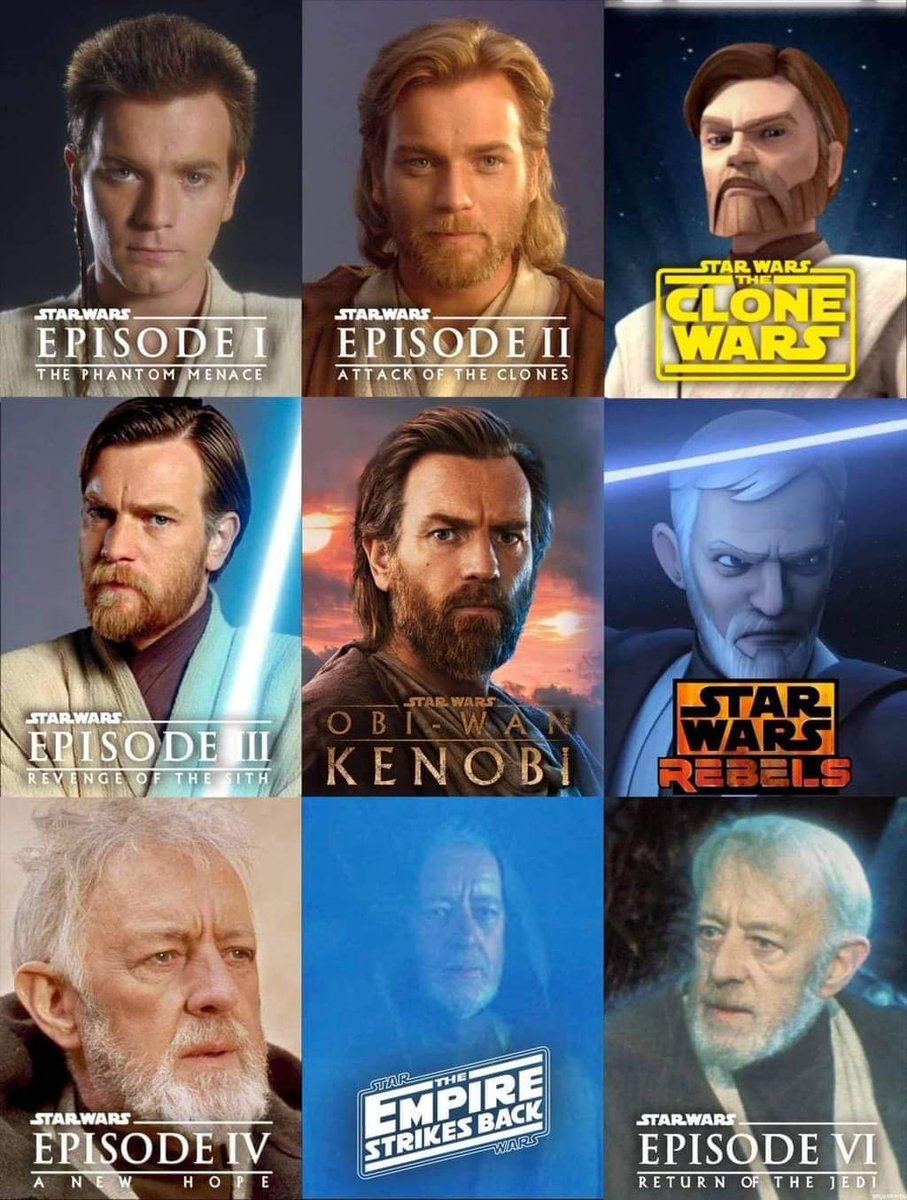 SWCultureLive's tweet photo. #ObiWanKenobi Through The Years. https://t.co/JSMsJBBwIi