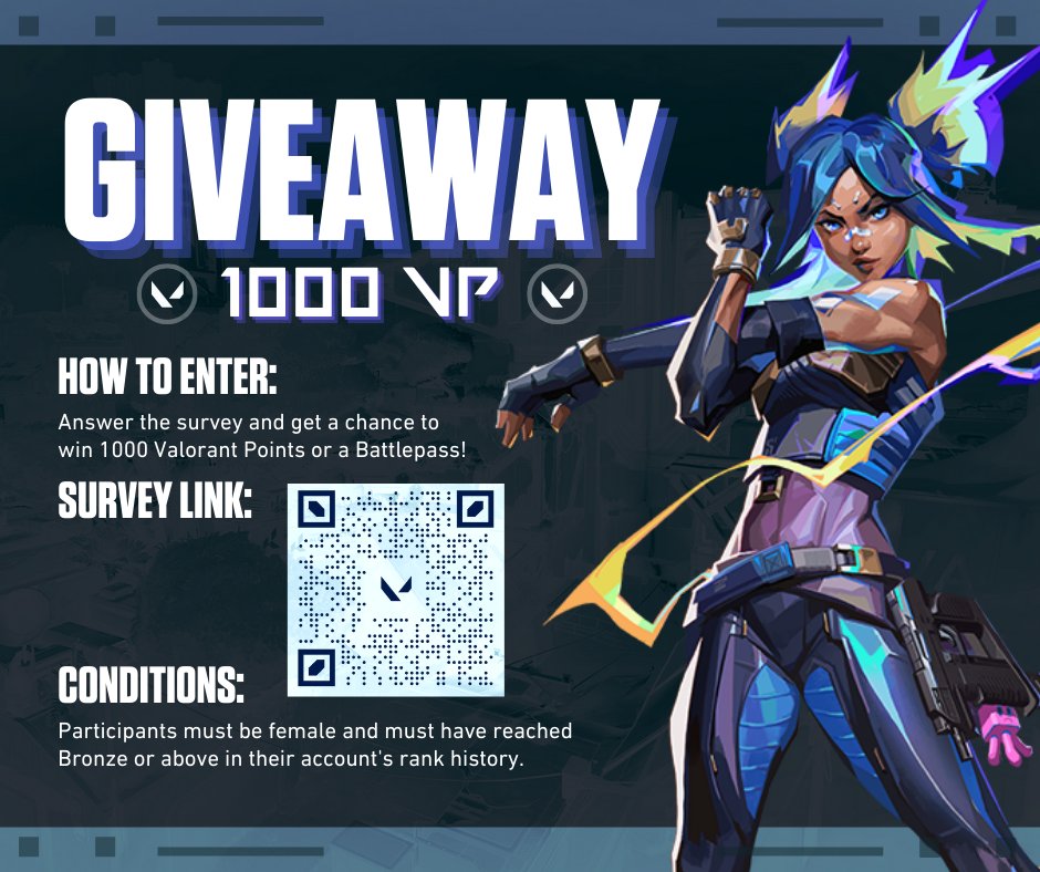 an2ki_nn's tweet photo. GIVEAWAY ALERT!  
1000 VP OR BATTLEPASS #Valorant
Shares are greatly appreciated and will help our research very much! Good luck and thank you for your participation!  
https://t.co/2Vppd1vjyi https://t.co/U2O3QEcDSj