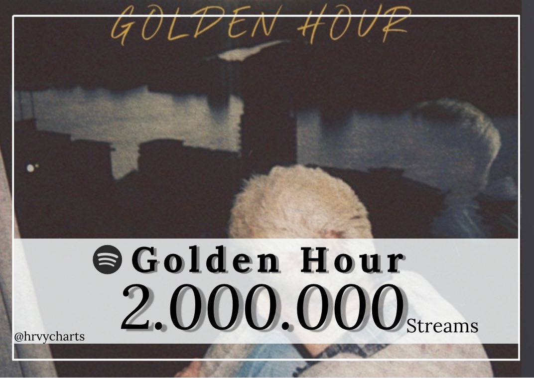 Golden hour has surpassed 2M streams on spotify
