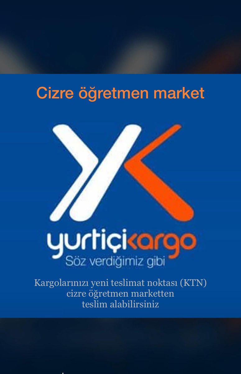 Evde değilim, müsait  değilim kargo şubesi bana uzak  derdine son sistemde  Kargo Teslim Noktası olarak ÖĞRETMEN MARKET'i seçtiğinizde kargolarınız güvenle bizde kalıyor 
Not :  bizi seçtiğinizde eve gelen teslimat ücreti de vermiyorsunuz.