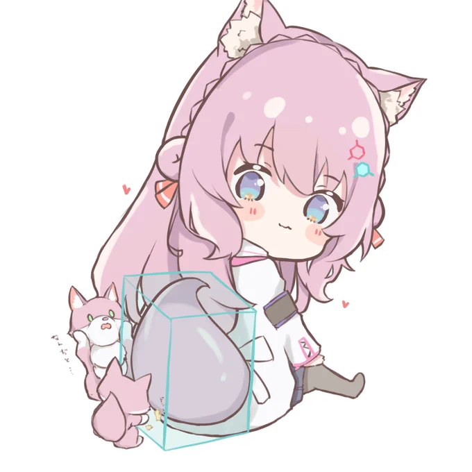 しっぽガード…(υ'•̥ ﻌ •̥`υ)
#こよりすけっち 