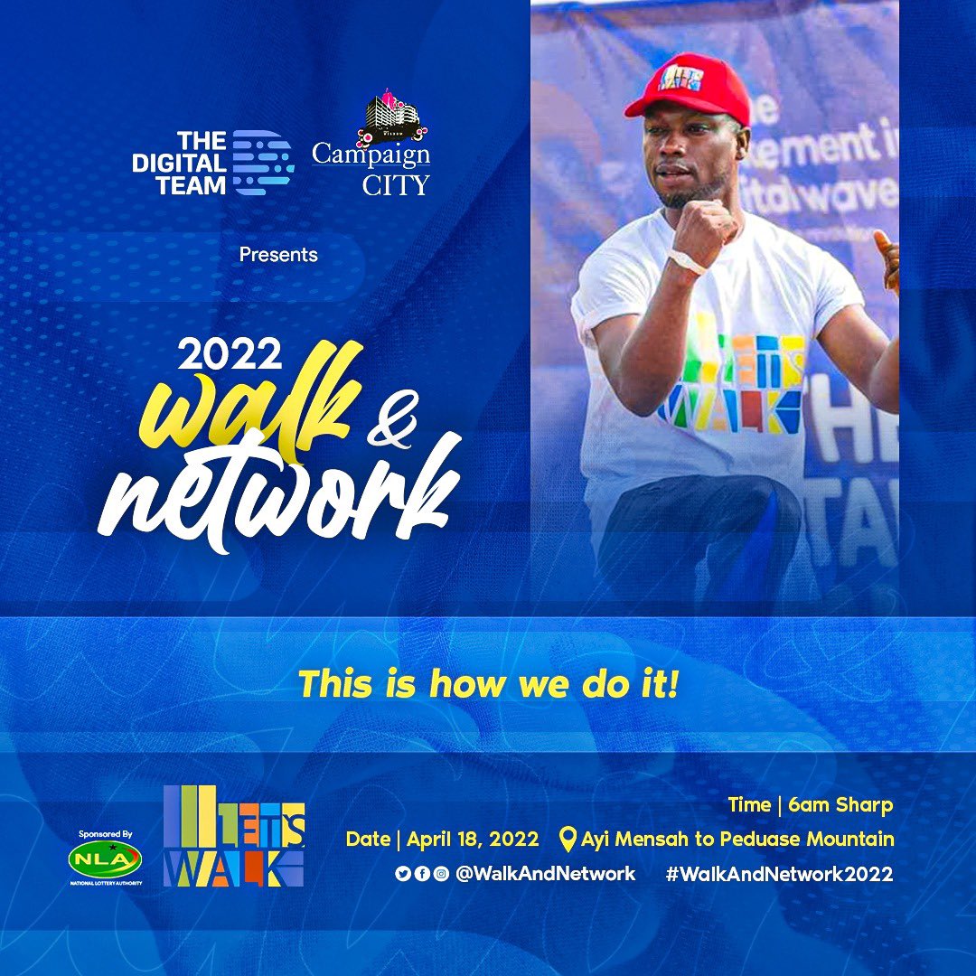 DigitalTeamGH's tweet photo. Fitness Goals + Business Goals = Life Goals 👌🏽 
#WalkAndNetwork2022 https://t.co/T4jyUvHdMf