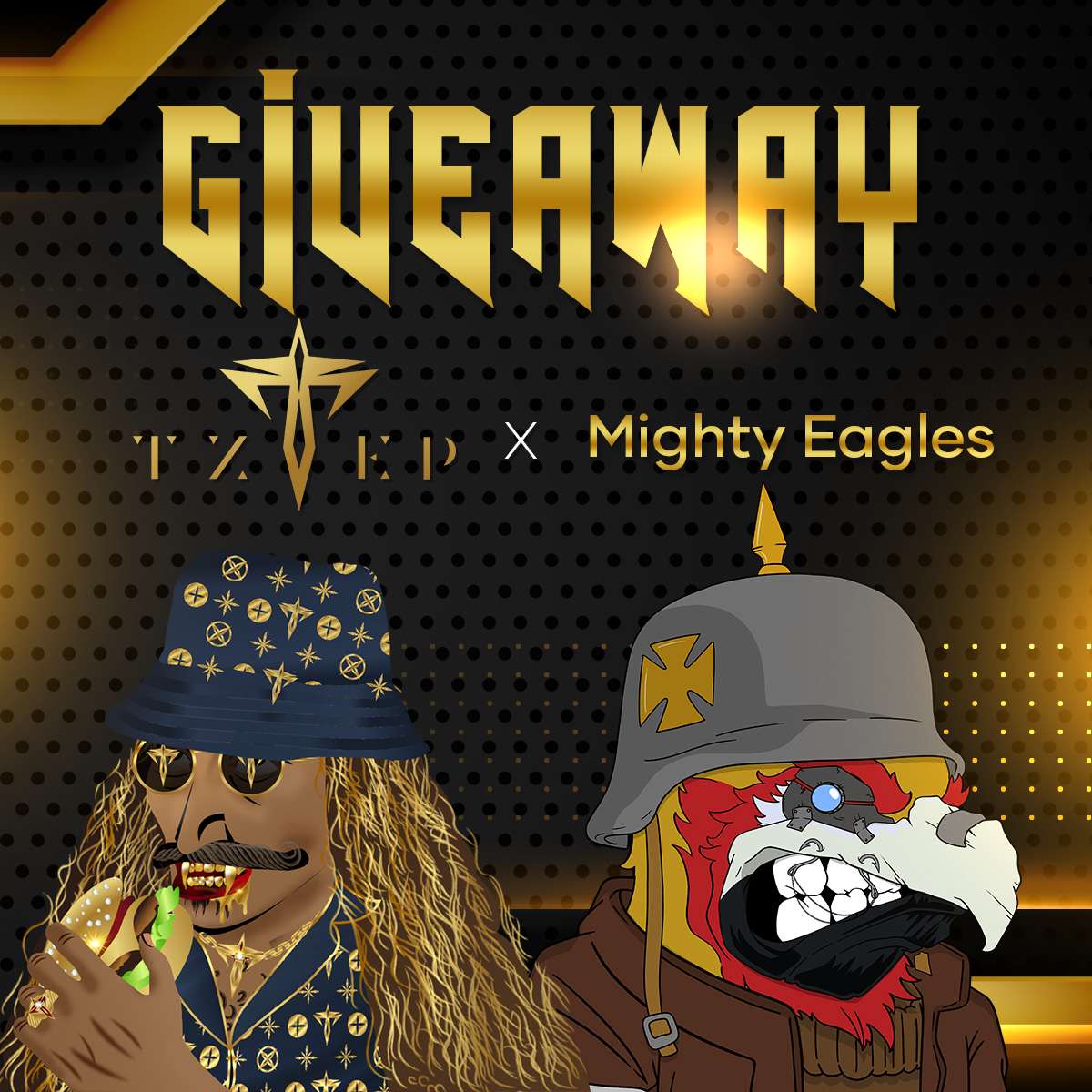 BillionaireTzep's tweet photo. 🚨 #GIVEAWAY 

🏆 Prizes :
🥇  1x Billionaire Tzep NFT🧛‍♂️
🥈  1x Mighty Eagles NFT🦅
 
How to enter:
❤️ Like + 🔄 Retweet
➕ Tag 3 Friends
➡️ Follow both @BillionaireTzep &amp; @MightyEaglesNFT
🤝Join both:
👉https://t.co/pDw7lS4Ouv
👉https://t.co/RACT9fhNDm

⏰ 72 HRS

 #ElrondNFT https://t.co/f99qdBGxxB