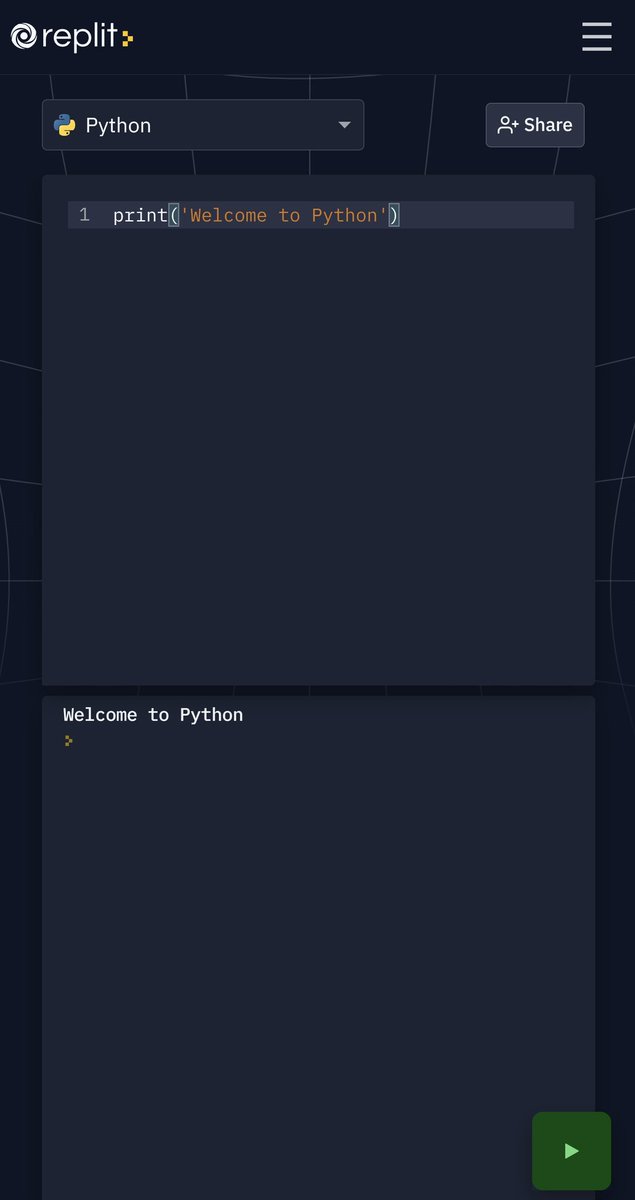 TiemmaBakare's tweet photo. Today I wrote my first line of Python and I've never been happier
Here's to more "Hello World"s and "Welcome"s π€£π€£π€£
#100DaysOfCode #100DaysOfPython #AspiringDev https://t.co/EF8fB0WriG