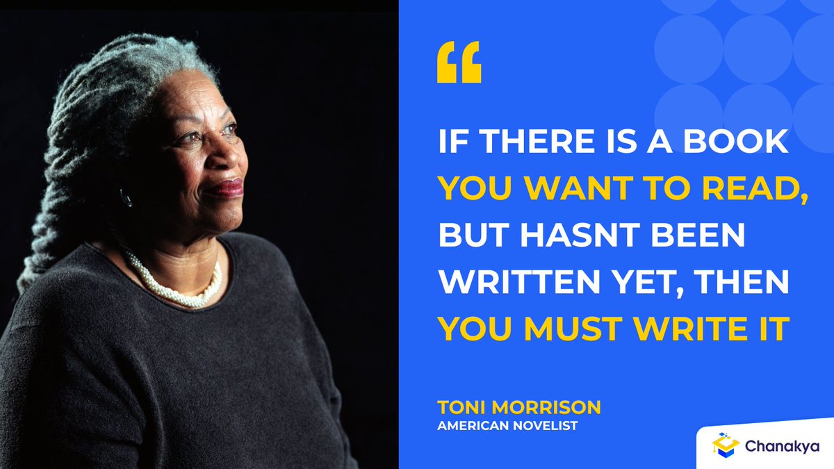 my_chanakya's tweet image. As the first African-American woman to win the Nobel Prize in Literature, Morrison’s work has inspired a generation of writers to follow in her footsteps. 

#onlineteaching #onlineteachingapp #teaching #tutors #teachingapp #onlineeducation #teachersteach #teachonline #EdTech