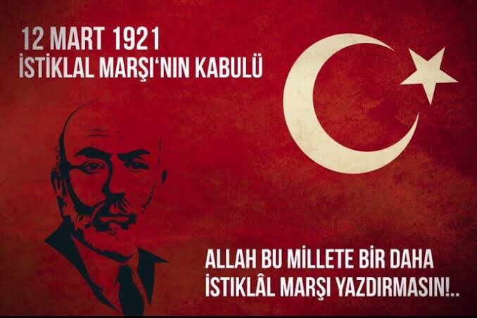 DalLisesi's tweet photo. Dalgalan sen de şafaklar gibi ey şanlı hilal!
Olsun artık dökülen kanlarımın hepsi helal.
Ebediyen sana yok, ırkıma yok izmihlal.
Hakkıdır, hür yaşamış bayrağımın hürriyet;
Hakkıdır, Hakk’a tapan milletimin istiklal https://t.co/awrOo9niFt