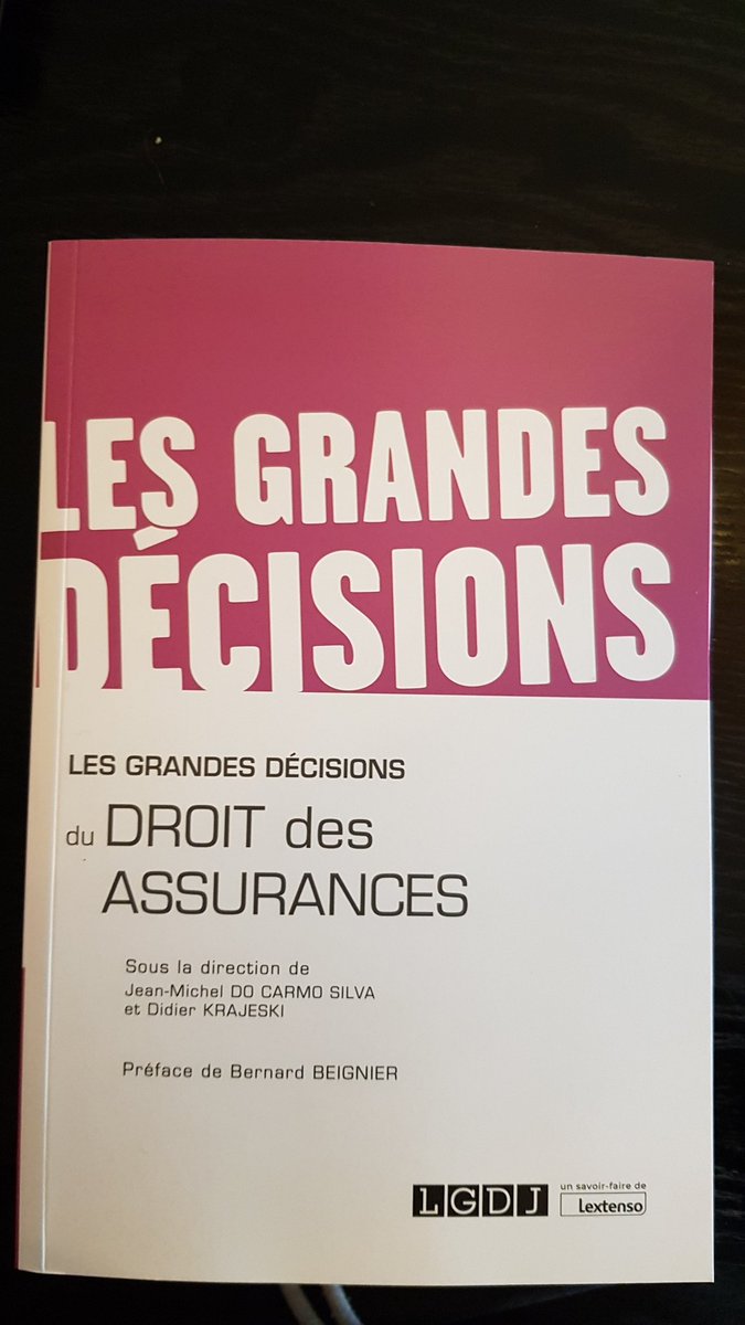 S__Lambert's tweet photo. Très heureuse de faire partie de l'équipe des auteurs de l'ouvrage "Les grandes décisions du droit des assurances" sous la direction de @docarmo_jm et @krajeskid. 
Préface de @BernardBeignier 

Disponible dès le 15 mars en librairie

@Lextenso_ed @LGDJediteur @librairieLGDJ https://t.co/qxr3AHEshX