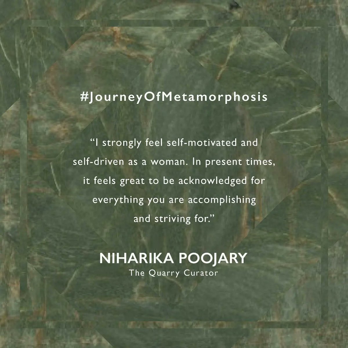 TheQuarryCast's tweet photo. This month, meet the incredible women at the heart of The Quarry and see their #JourneyOfMetamorphosis in the industry. Our curator Niharika Poojary talks about her thought process and experience.
#TheQuarryGallery #WomenOfTheQuarry #TheQuarryCurators https://t.co/2gPgS3gZmm