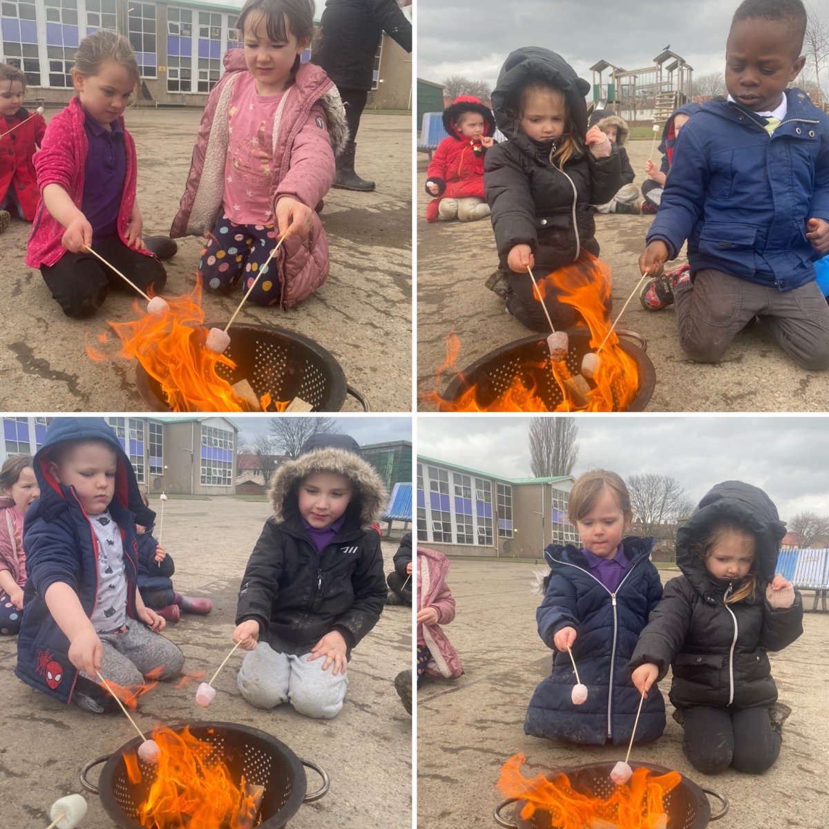 BPSCaitlin's tweet photo. We had a great morning at Zetland Park, developing our gross motor and turn-taking skills and having fun! 😁 We then had our woodland experience, discovering “rainbow dust” and sparking conversation about the weather 🌈⛈☀️ and of course we toasted marshmallows! 🔥 @beanxnursery https://t.co/vuNBFGrWrv