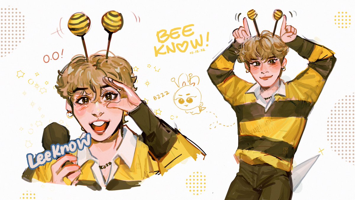 eydilily's tweet photo. our busy busy bee 🐝 #leeknow #straykidsfanart https://t.co/xM93g1ECFR