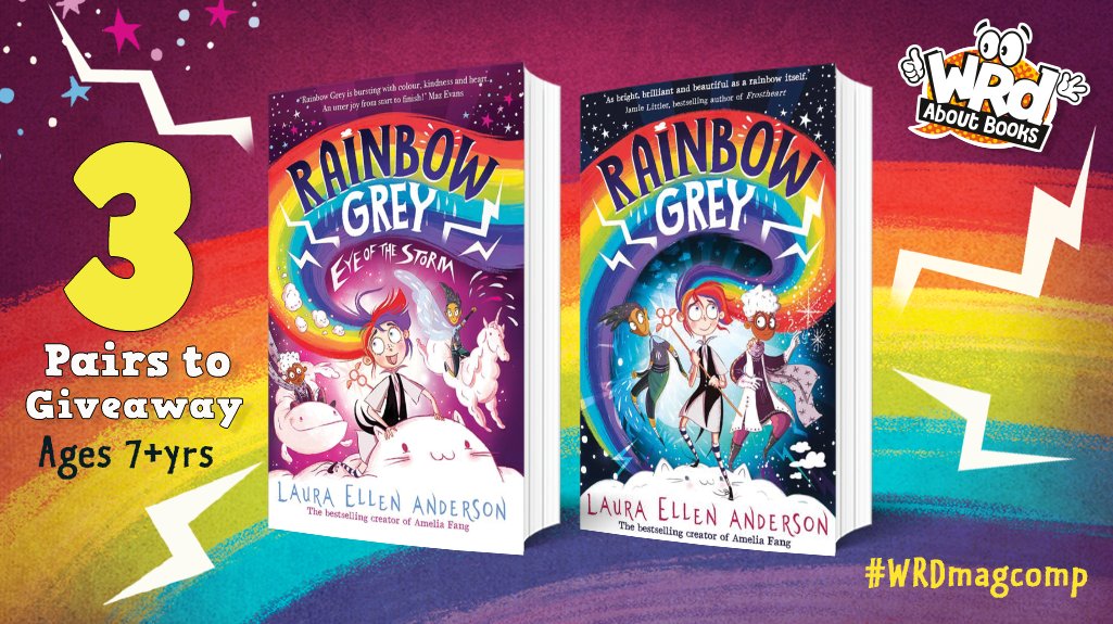 WRDmag's tweet photo. We have 3 GORGEOUSLY ILLUSTRATED pairs of #RainbowGrey books by @Lillustrator to win! 
If would like to join Ray Grey &amp; her magical weather powers in solving the mystery of the disappearing cloud creatures on Cloud Nine… RT/Flw by 18 Mar for the chance #WRDMagComp @FarshoreBooks https://t.co/YsbE89LtA0