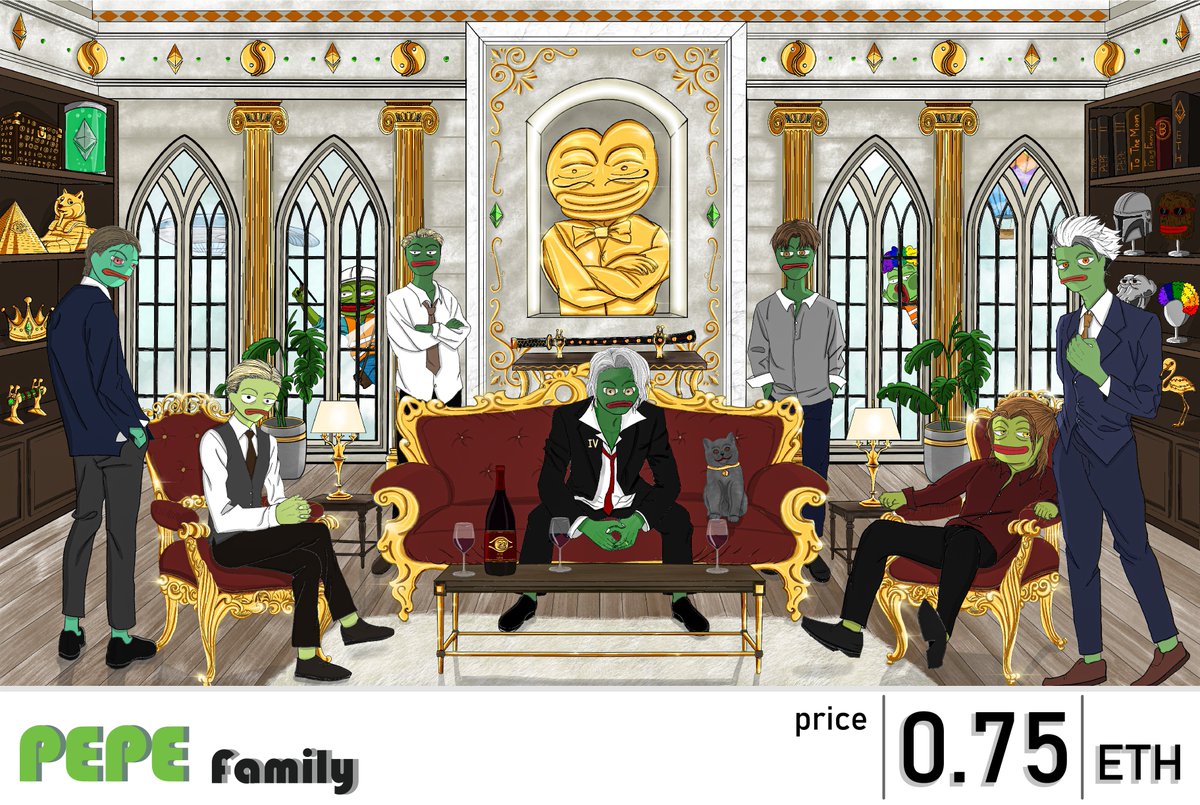restup31's tweet photo. 🔥✨ Price update ✨🔥

🐸Pepe family meeting to plan something.

Description :
1/1 Digital painting 
Hand drawing

size 7000x4000 px.

List on @withFND

Link : https://t.co/QEwjd1L3OZ

#pepe #FrogFam https://t.co/AYPV3Uo2wJ