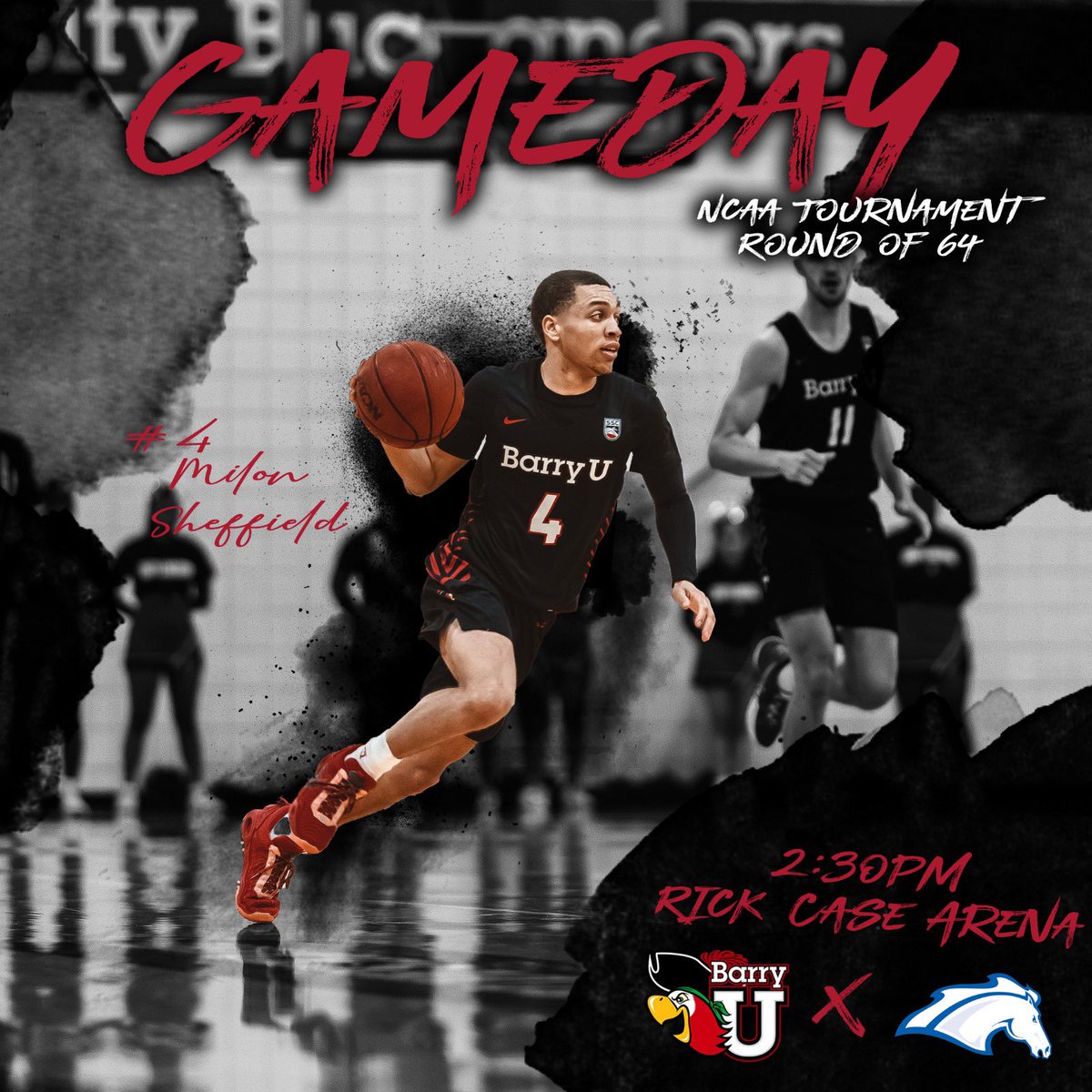 BarryUMBB's tweet photo. Time to dance. 🏀🕺

The NCAA Tournament starts today, we’ll see you there!

⏰ : 2:30pm 
🏟 - Rick Case Arena
📺 - https://t.co/OzbkcZ5Vjp
📊 - https://t.co/c7W9Au1Skf

#BarryUMBB | #Nasa305🚀 https://t.co/3QfSKuFwTZ