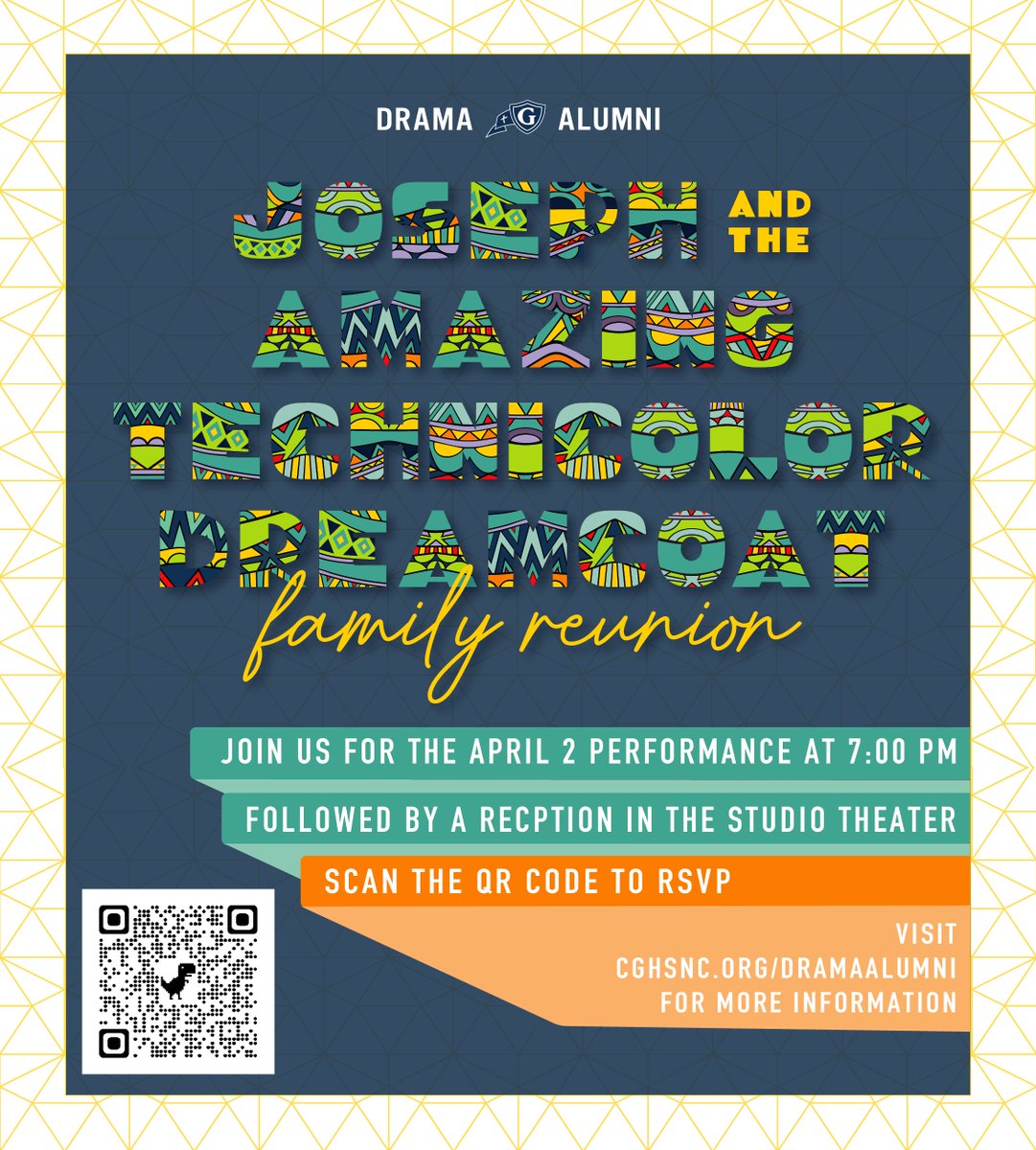 alumni_cghsnc's tweet photo. @drama_cghsnc invites alumni to a very special night celebrating our Joseph tradition. Learn more and RSVP by March 18 👉 https://t.co/YTFLK6QeFg https://t.co/OX8aw2h6uG
