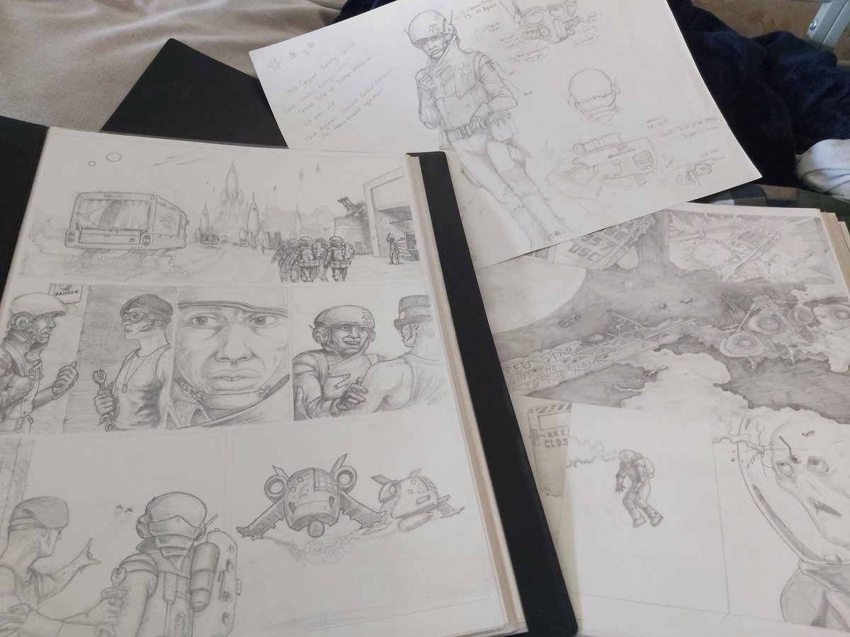 Got handed a bunch of my teenage attempts to work as a comic artist today. Back then I wrote to give me something to draw to, but now, I see writing as the thing I love more. Funny how we change.