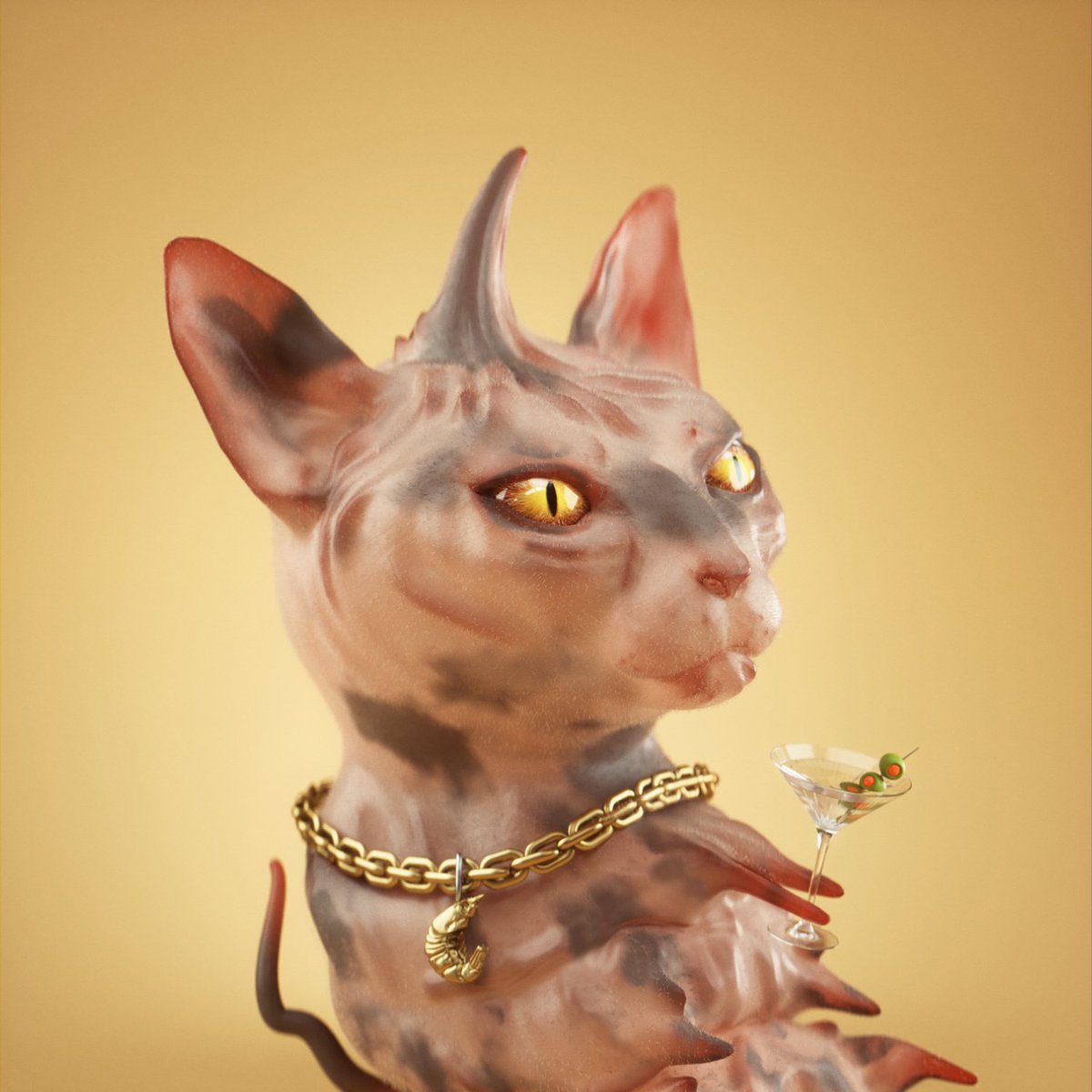 Another day, another artist collab!
I've been following <a href="/Georgijevic/">Miroslav Georgijevic</a> for a while now and I've always hoped to have an original 'SHRYNX' in this collection.

<a href="/SHRIMPEEZ/">SHRIMPEEZ | 𝐒𝐄𝐑𝐈𝐄𝐒 𝐈𝐈𝐈</a> 𝐒𝐄𝐑𝐈𝐄𝐒 𝐈𝐈𝐈 🍣
Don't miss the drop [3/22/22]