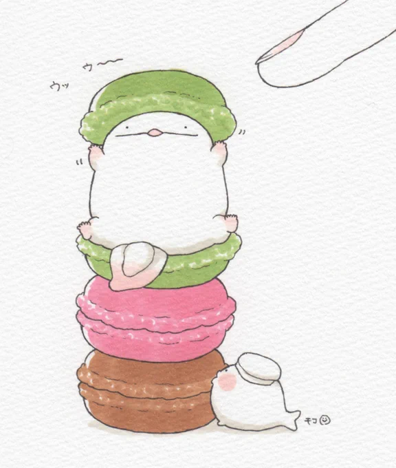 オオサンショウウオ、マカロンタワーになる? #スイーツの日 