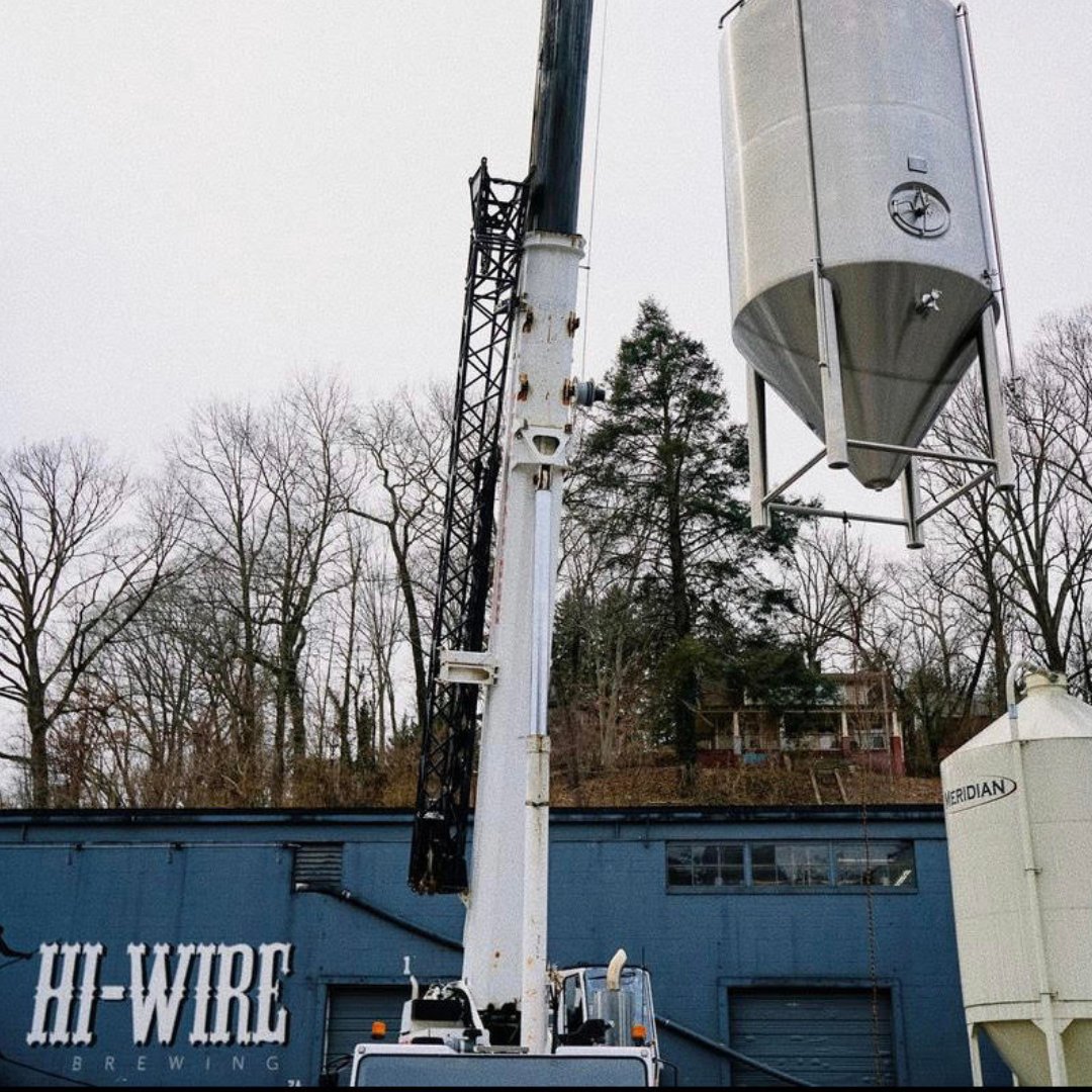 craftkettle's tweet photo. Impressive work by our partner, Hi-Wire Brewing, rigging up SEVEN 90 BBL tanks at their Asheville, NC production facility.  

Who is ready for more #NCBeer?
-
-
-
-
-
#AVLBeer
#Tanks
#NCBeer https://t.co/Evs6p8o8R6