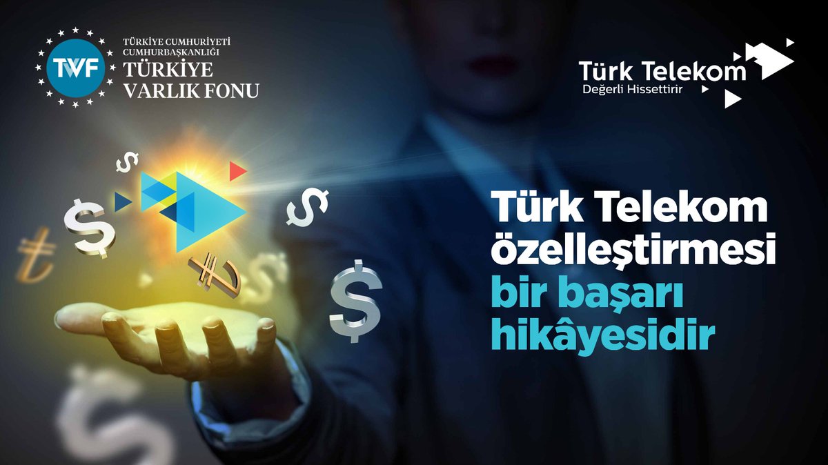 Türk Telekom
Türk Telekom özelleştirmesi bir başarı hikâyesidir

Özelleştirilme bedeli ve diğer gelirler hesaba katıldığında Hazine’ye toplam15,6milyardolargelir kazandırmıştırYaniözelléştirmeden büyükfaydalarsağlanmış,yaratıla kaynağı ülke kalkınmasında kullanma imkanı doğmuştur