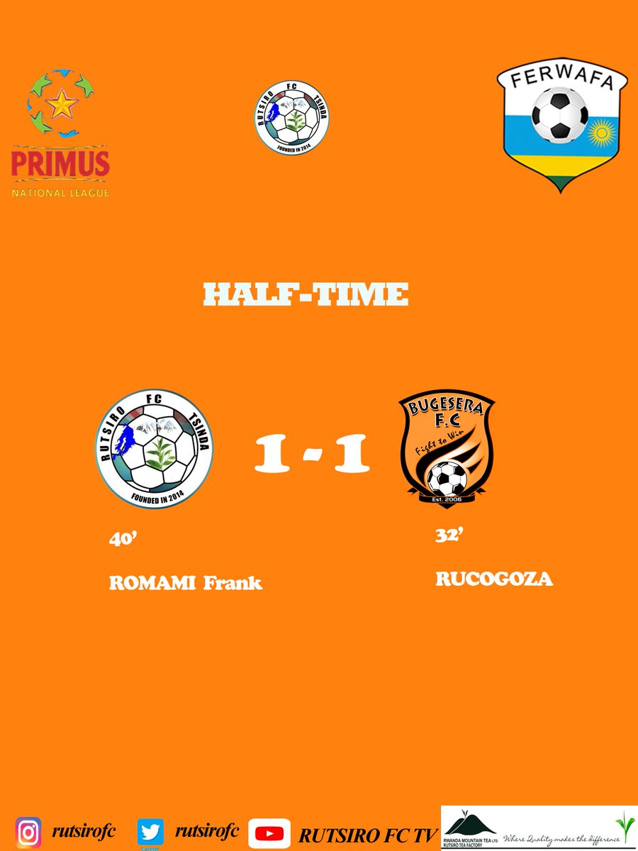 rutsirofc's tweet photo. HALF-TIME
RUTSIRO FC 1โฃ - 1โฃ BUGESERA FC
#RUTBUG
#RutsiroFcTSINDA https://t.co/e4uEeum2JX