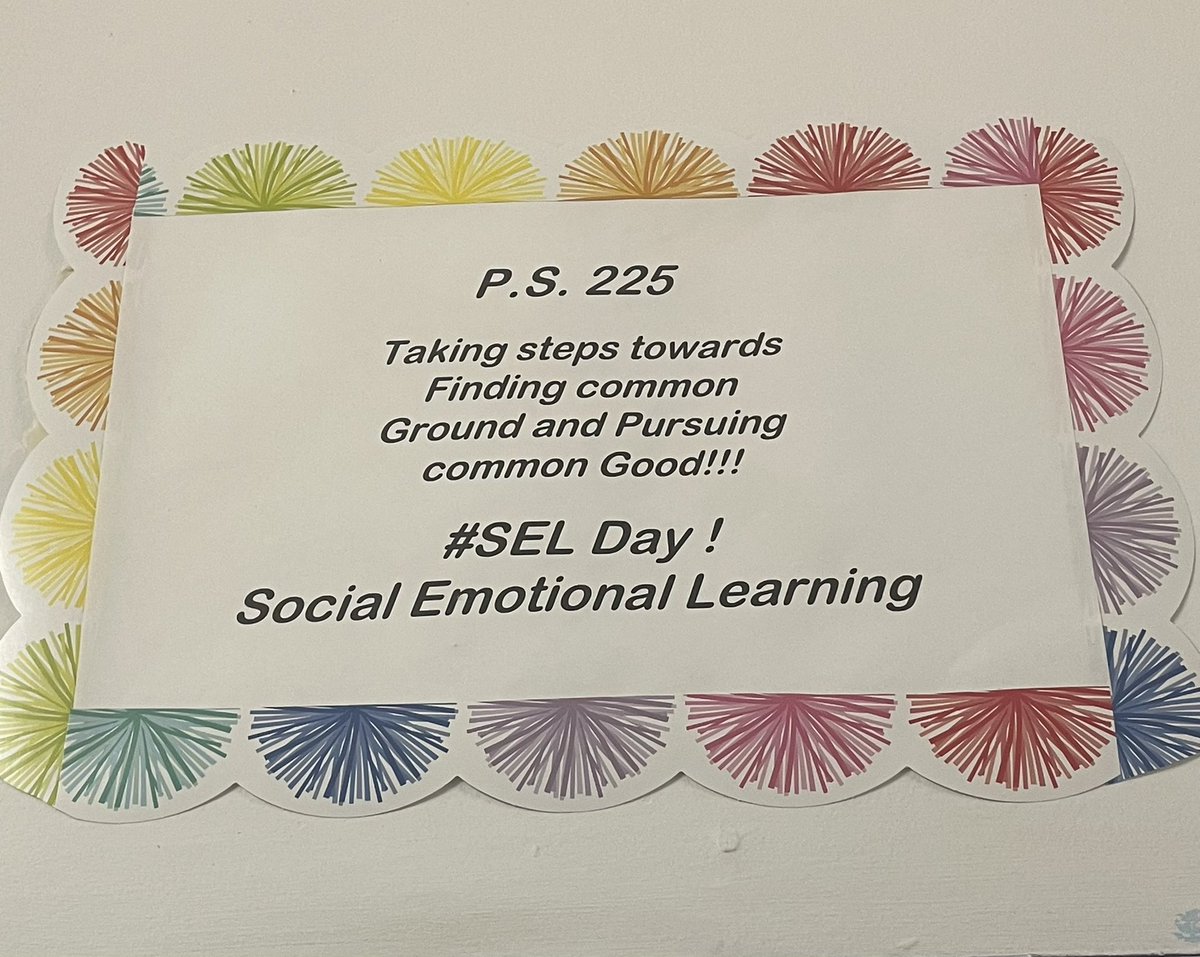 ps225k's tweet photo. International SEL Day @ps225k. So proud of our community- students, teachers, staff- our guidance team- AP’s- finding common ground to rise up! https://t.co/RHuO6VgKHW