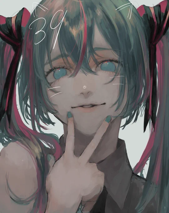出来がイマイチでミクの日に出すの渋ってた絵。 
