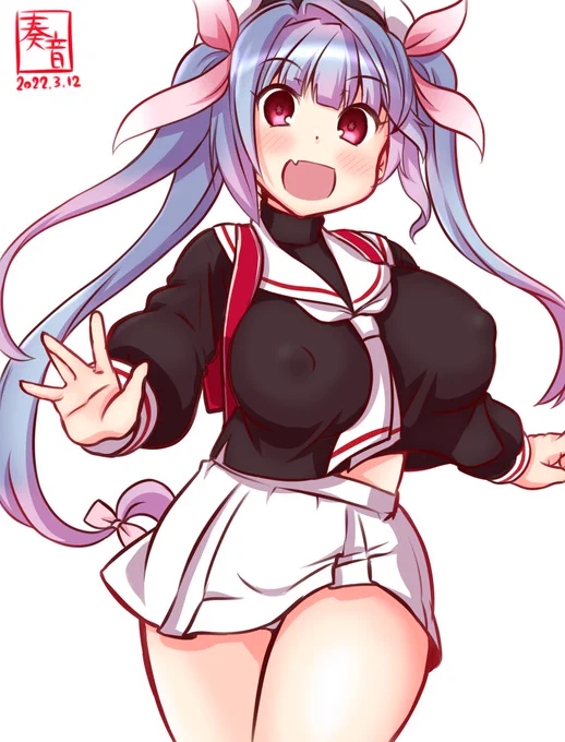 「おはよう、なのね♪」

#艦これ版深夜の真剣お絵描き60分一本勝負
#艦これ版真剣お絵描き60分一本勝負_20220312
#伊19 