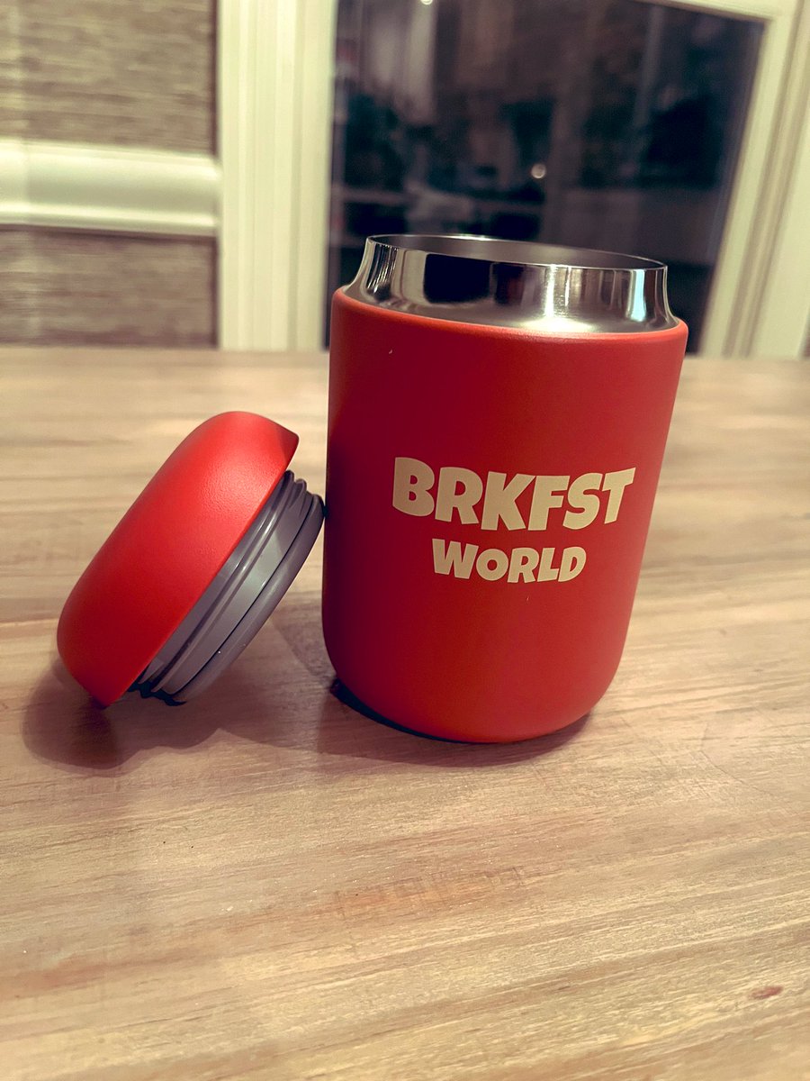 JacobGrandLiena's tweet photo. I’m obsessed with this thermal mug by the @brkfstworldnft. I’m glad to be apart of the fam #brkfstworld https://t.co/H7ATvPEeXZ