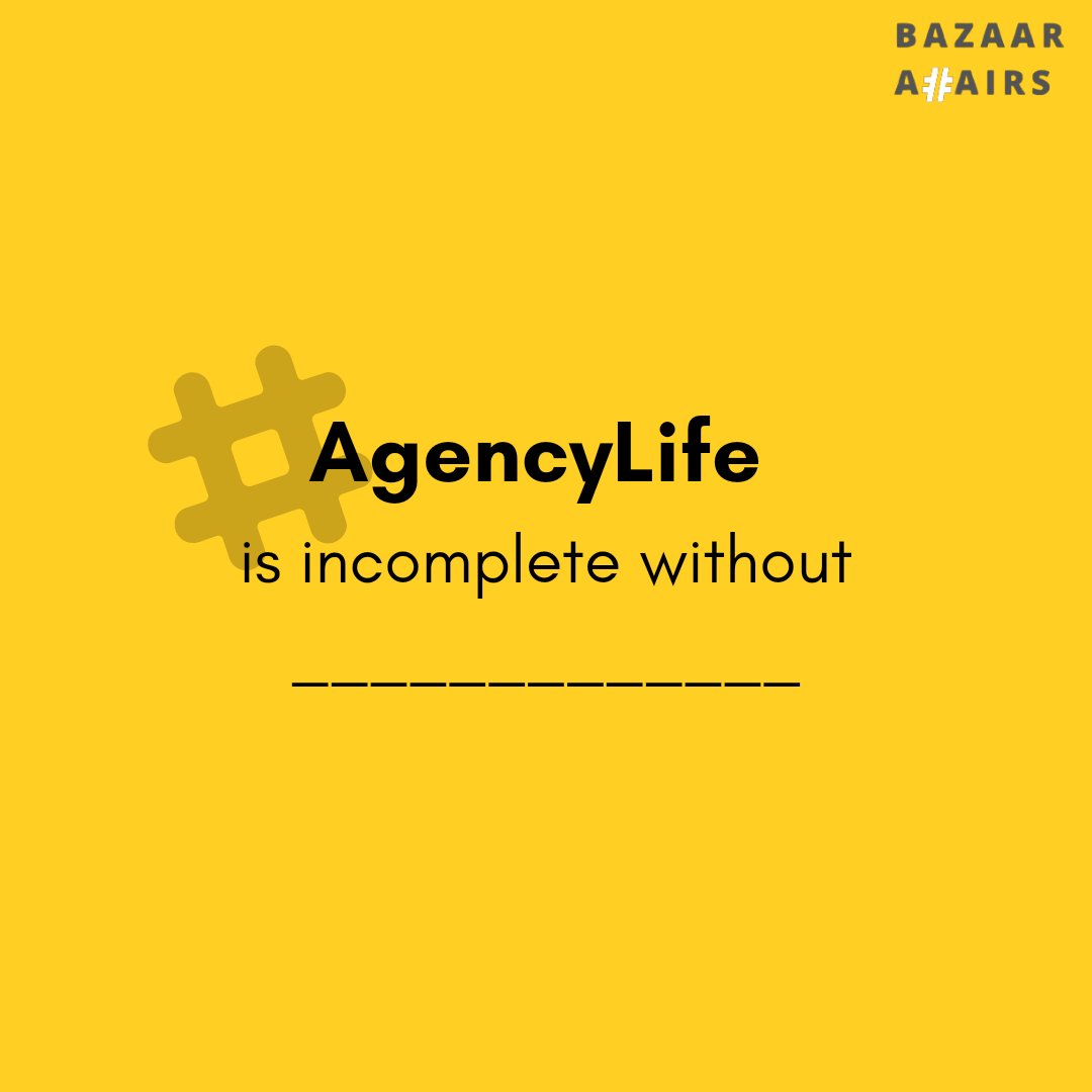 Bazaaraffairs's tweet photo. What makes your life #TheAgencyLife? Tell us in the comment section below 🤭
.
.
#Weekendvibes #weekendmood #marketingmemes #weekendfun  #SocialMediaMarketing #digitalmarketing #digitalmarketingagency #AgencyMemes #advertising #marketinglife https://t.co/Iw92S2vv4f
