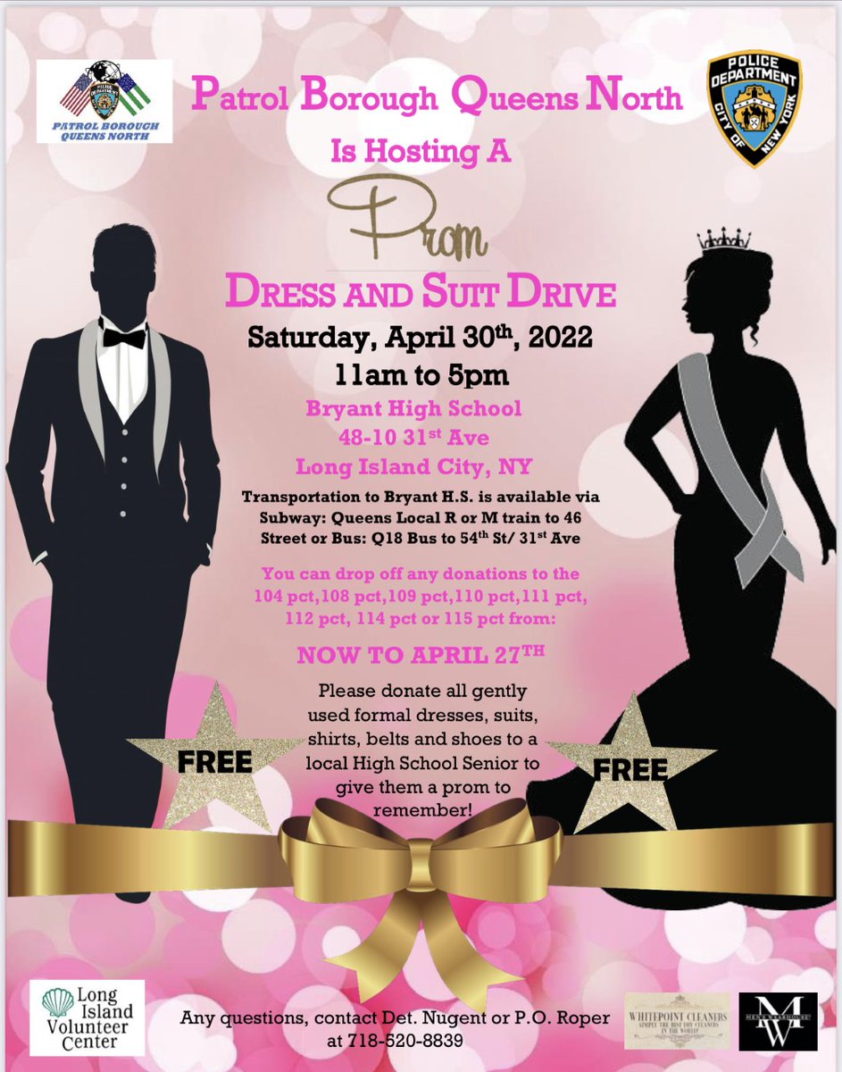 Prom Dress and Suit Drive. See below flyer for details.