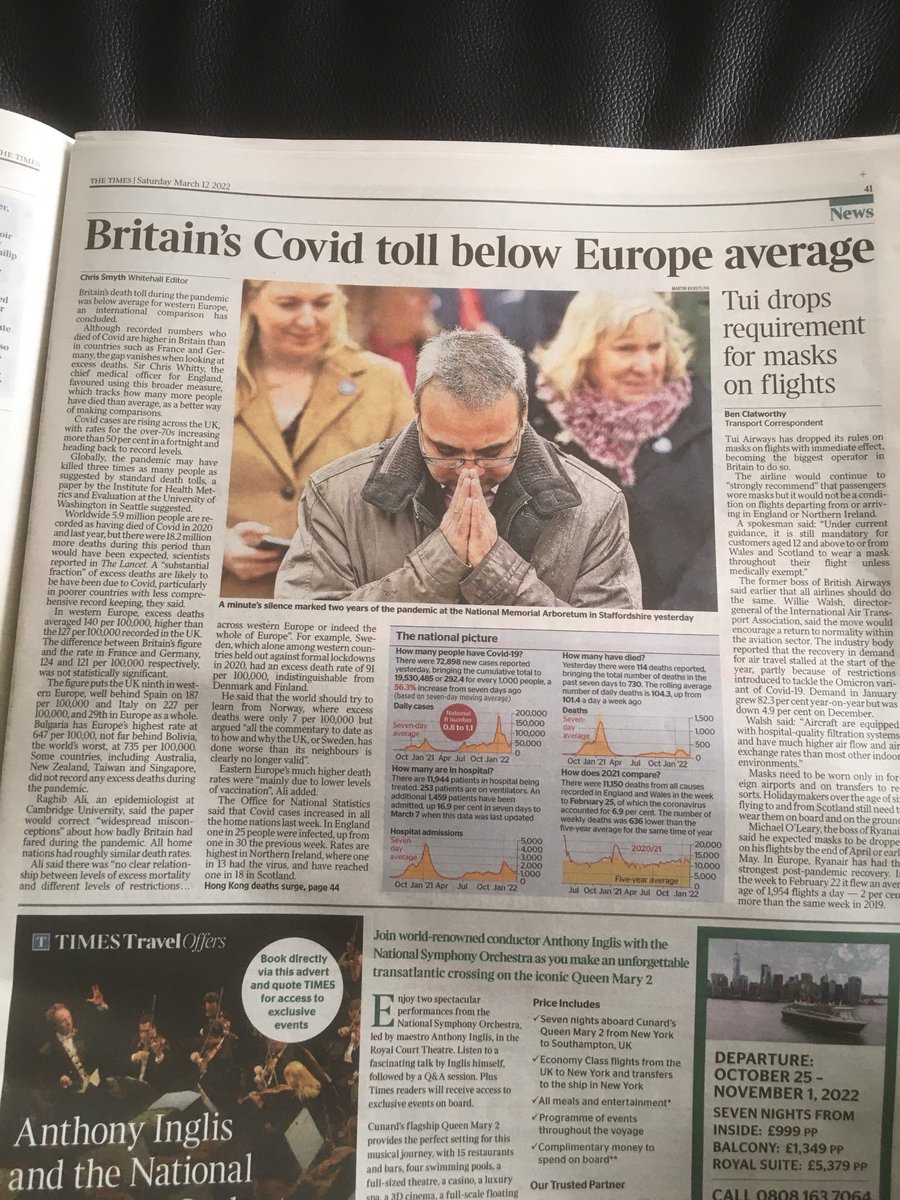philliphodson's tweet photo. Finally the truth. Far from having the highest Covid death toll in Europe (as government critics keep chanting), accurate figures derived from overall “excess deaths” show we were in fact 9th in Western Europe, well behind Spain &amp; Italy, &amp; commendably 29th in Europe as a whole. https://t.co/iEhh2X76lN