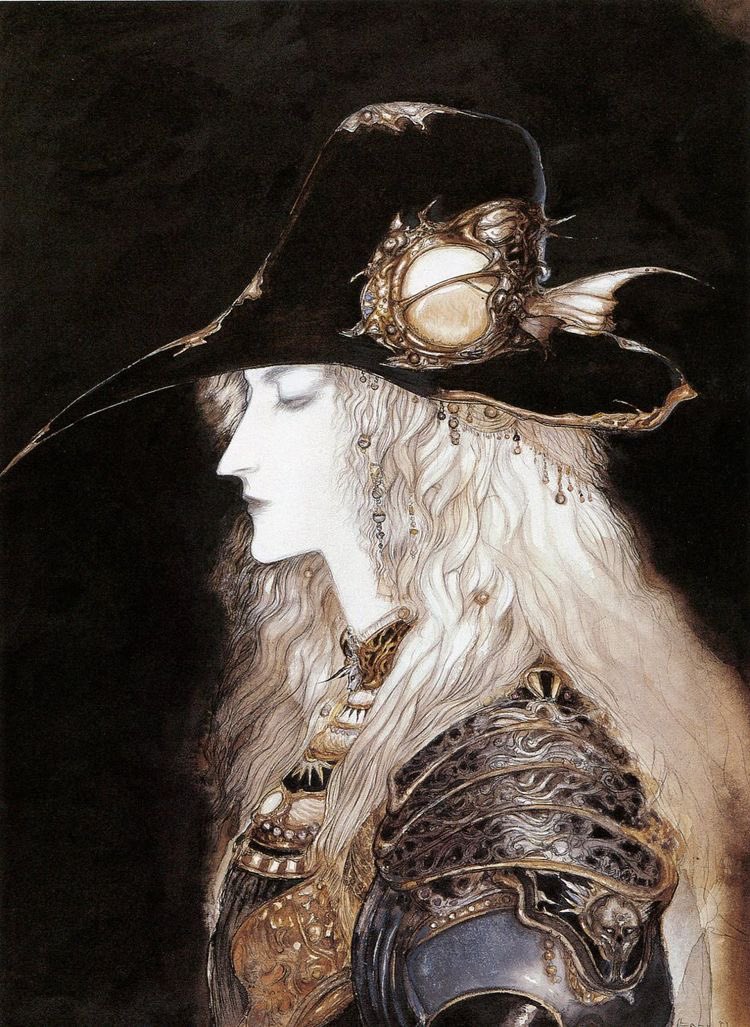 EENlX's tweet photo. kinda baffling when i see people call yoshitaka amano’s style or characters “white” when his art style is mostly a blend of traditional japanese woodblock print with art nouveau... https://t.co/qCrniEPX4H