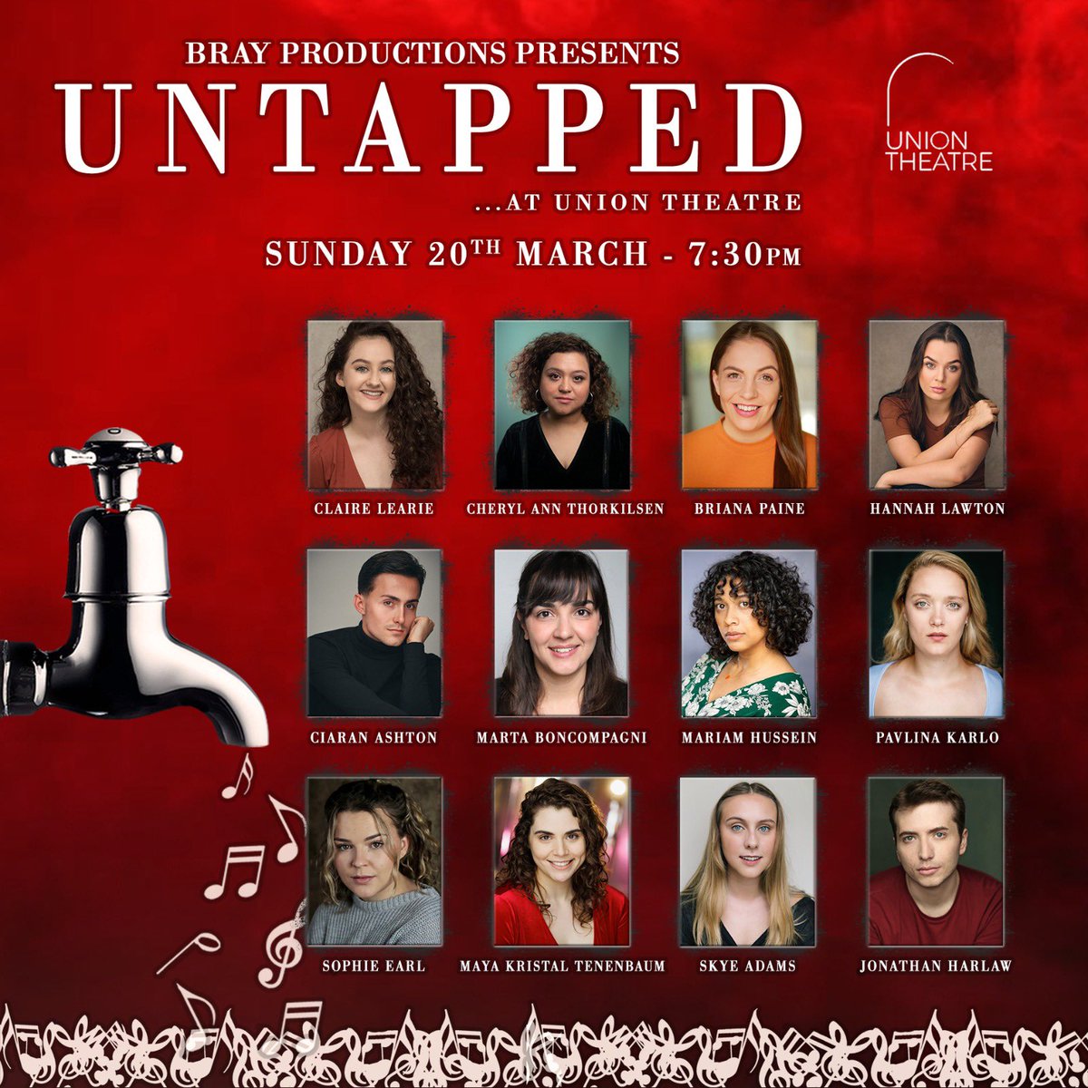 Here’s our fabulous cast for UNTAPPED <a href="/TheUnionTheatre/">The Union Theatre</a> 

Sunday 20th March at 7.30pm

Don’t miss this talented bunch!

🎫 uniontheatre.biz/untapped.html