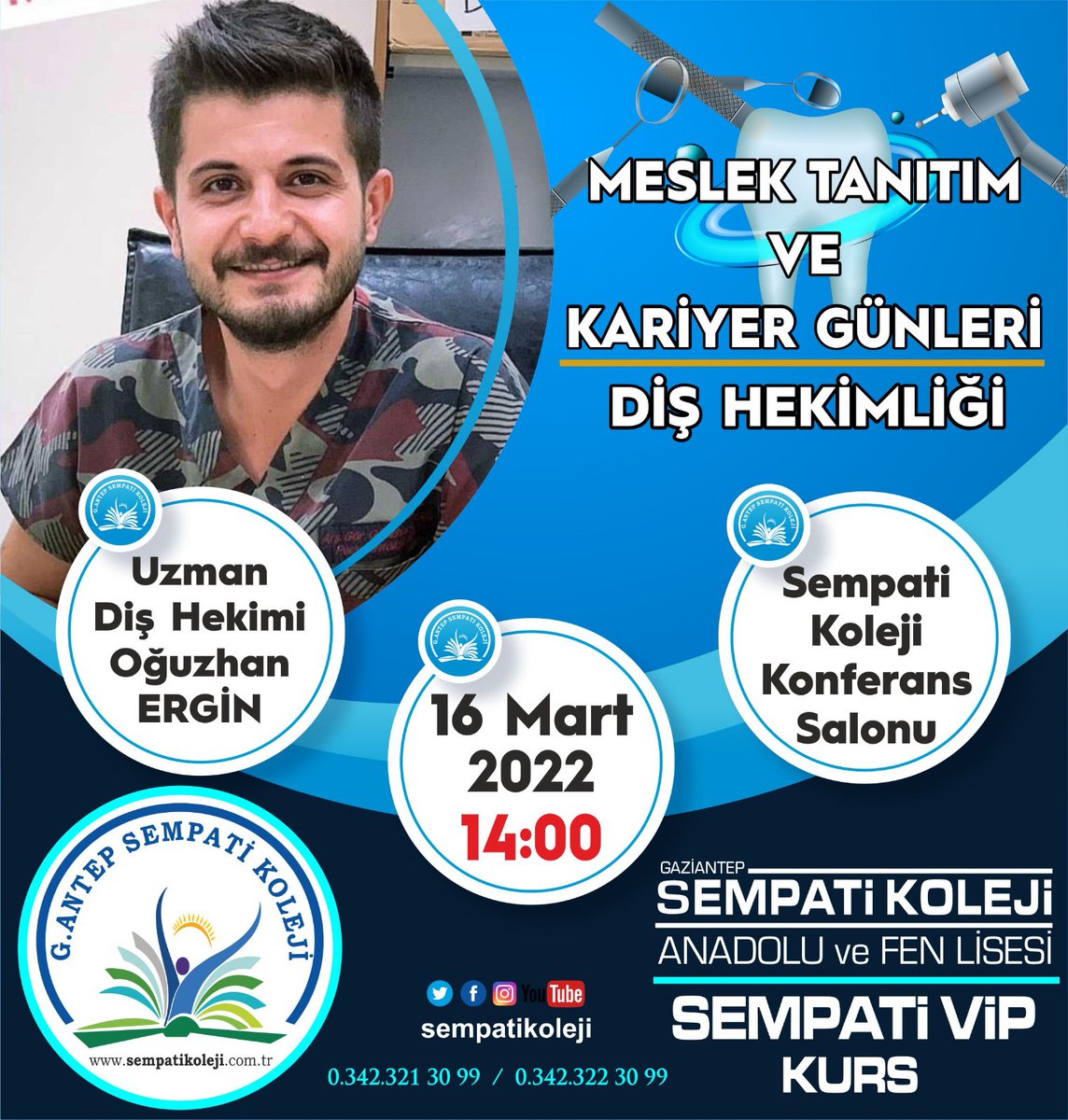 Sempati_Vip's tweet photo. Meslek Tanıtım Günlerinde,  bu haftaki konuğumuz  Uzman Diş Hekimi Oğuzhan ERGİN  olacak. @uzmdtoguzhanergin https://t.co/35d9eZIleD
